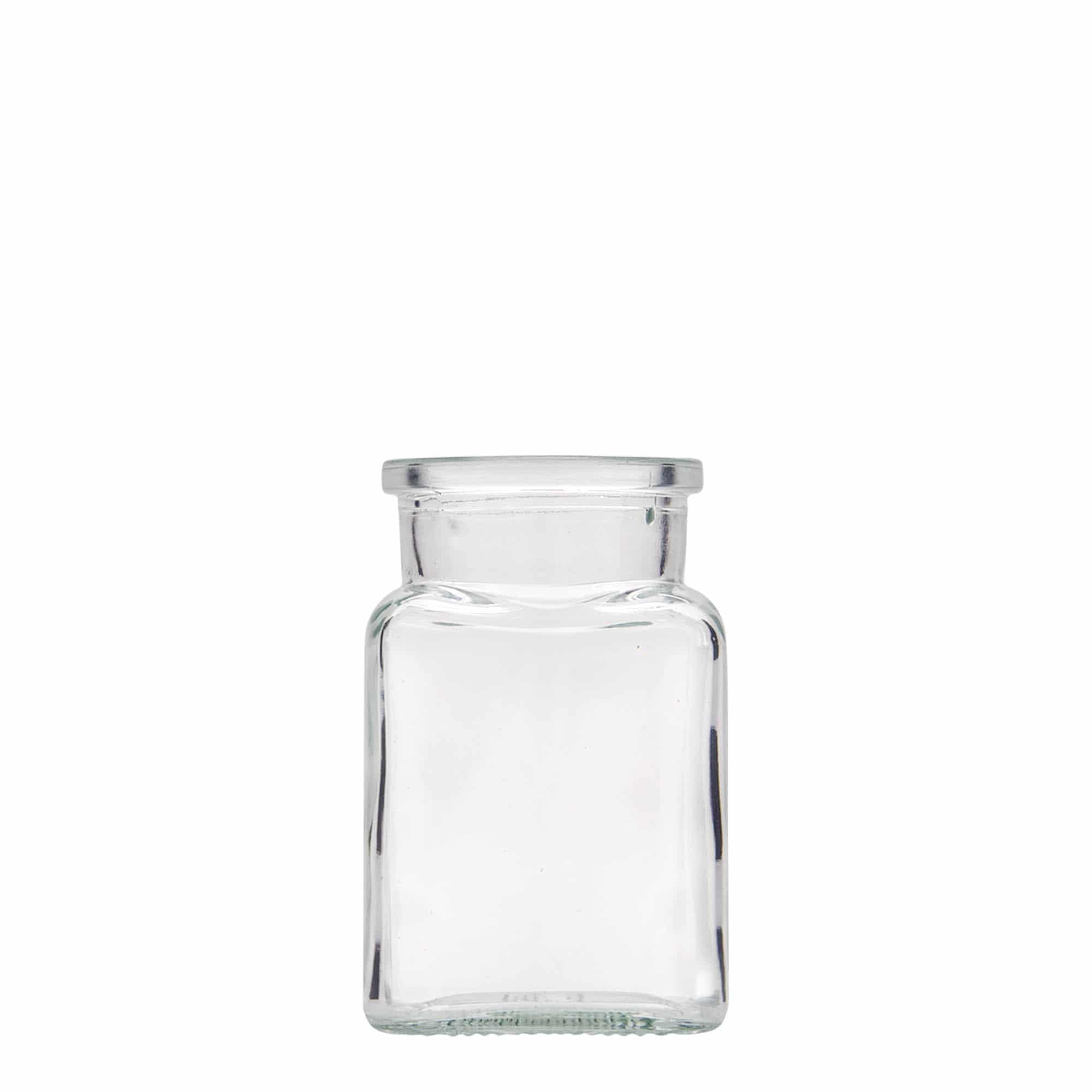 Bote con tapa de corcho de 150 ml, cuadrado, boca: corcho Bote con tapa de corcho de 150 ml, cuadrado, boca: corcho
