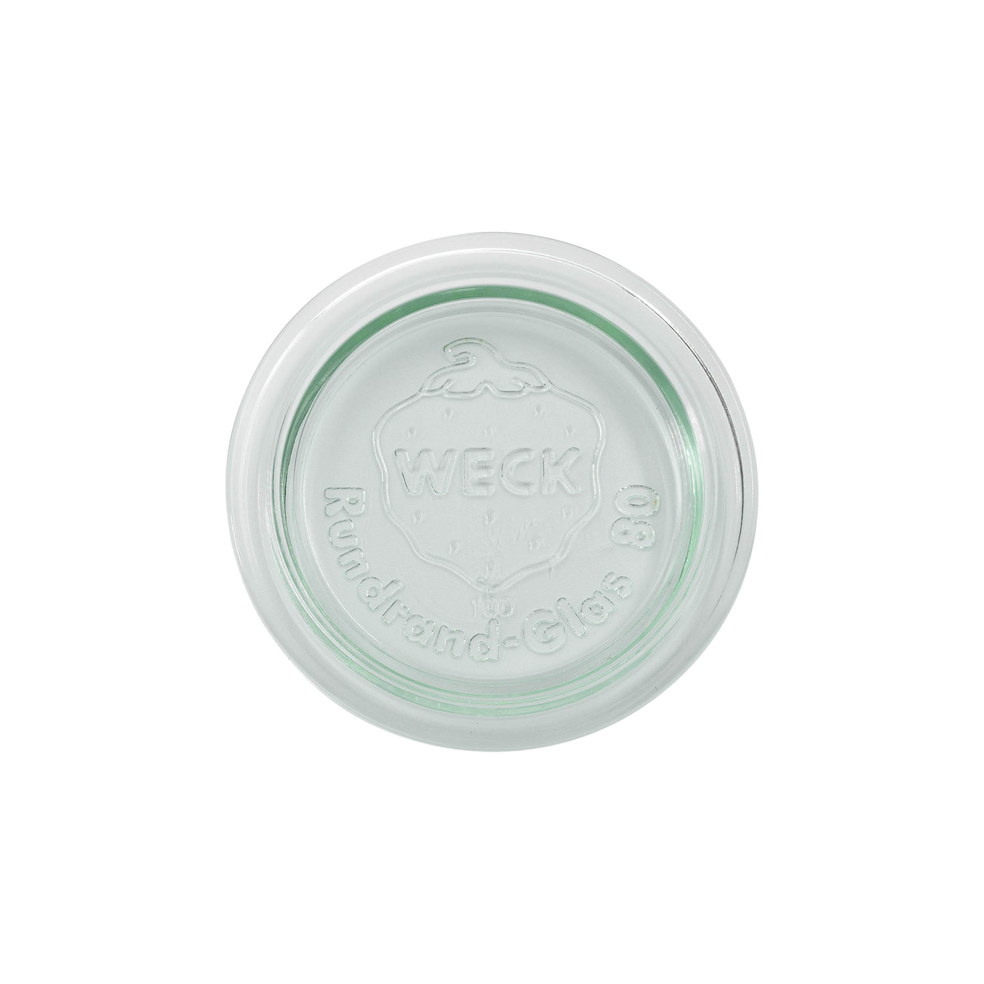 Tapa de vidrio WECK con borde redondo, para boca: RR80 Tapa de vidrio WECK con borde redondo, para boca: RR80