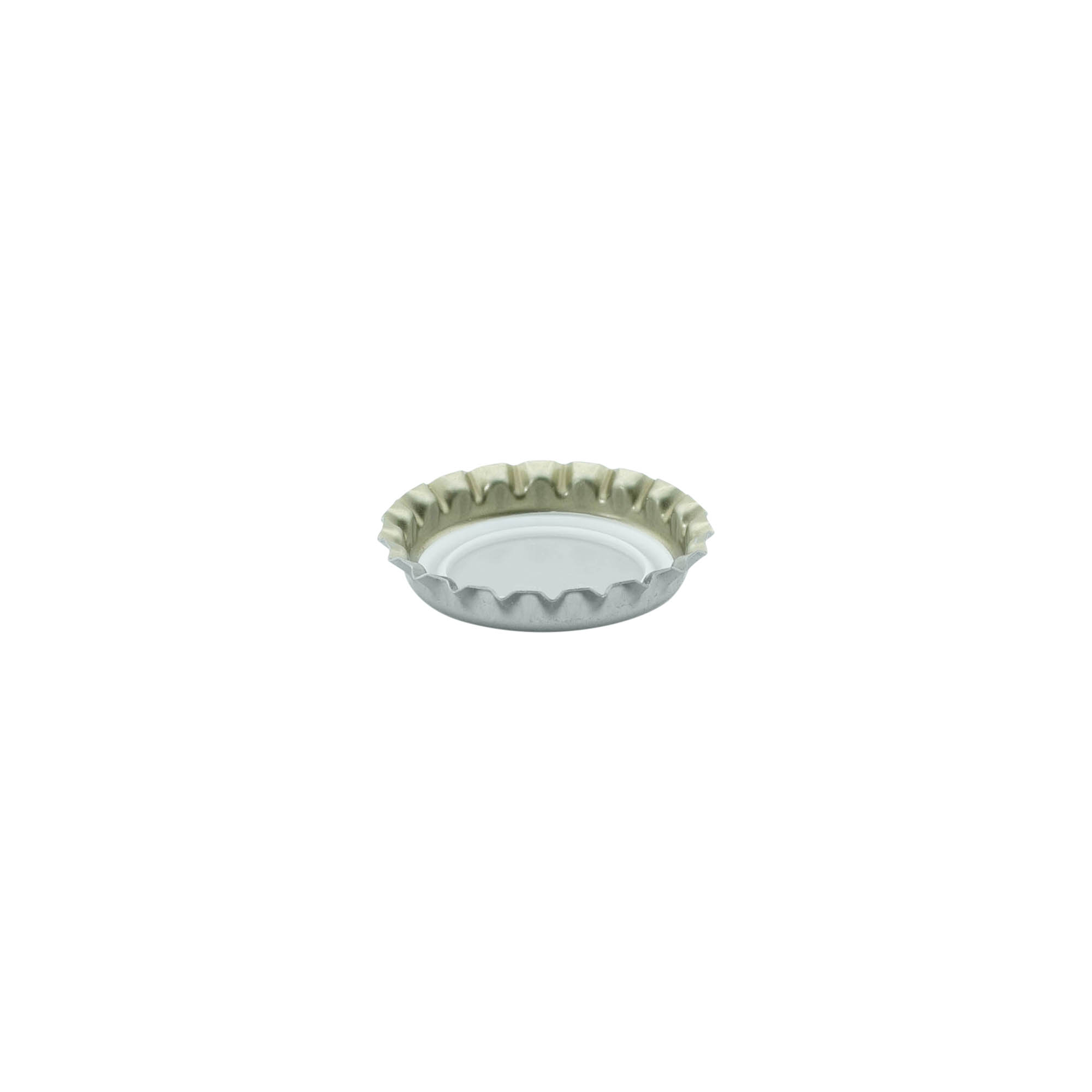 Tapón corona 26 mm, metal, plateado Tapón corona 26 mm, metal, plateado
