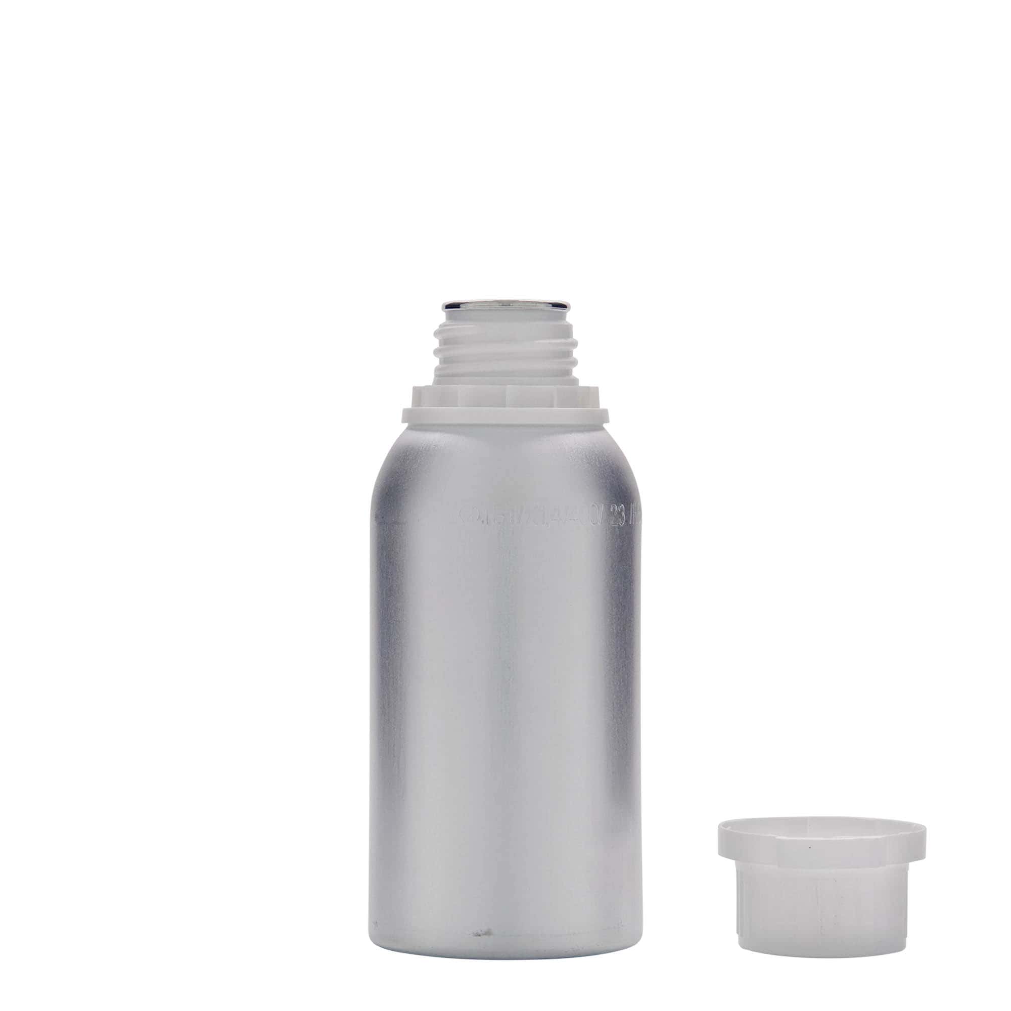 275 ml botella de aluminio, metal, plateado, boca: DIN 32