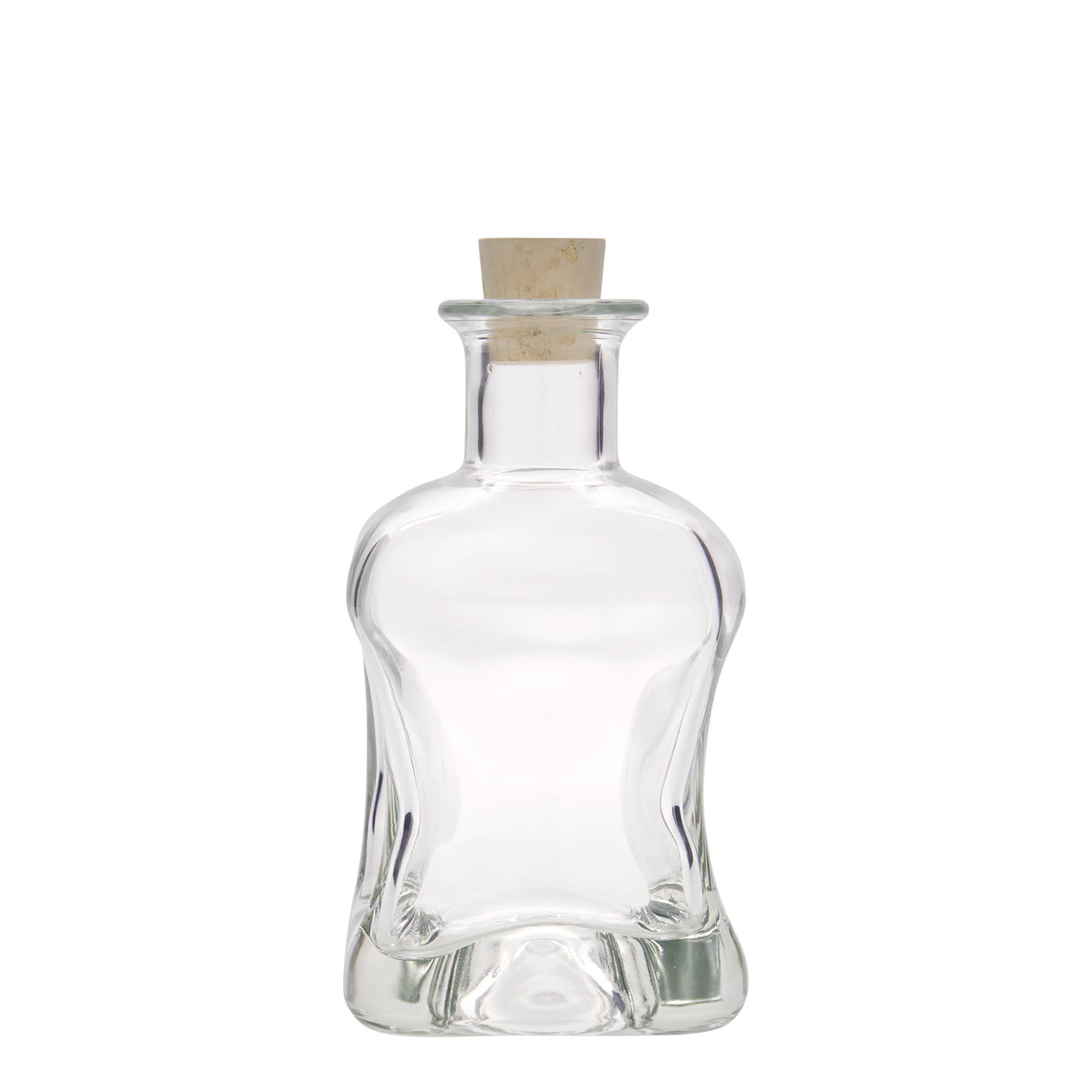 Botella de vidrio de 350 ml 'Dublin', cuadrada, boca: corcho
