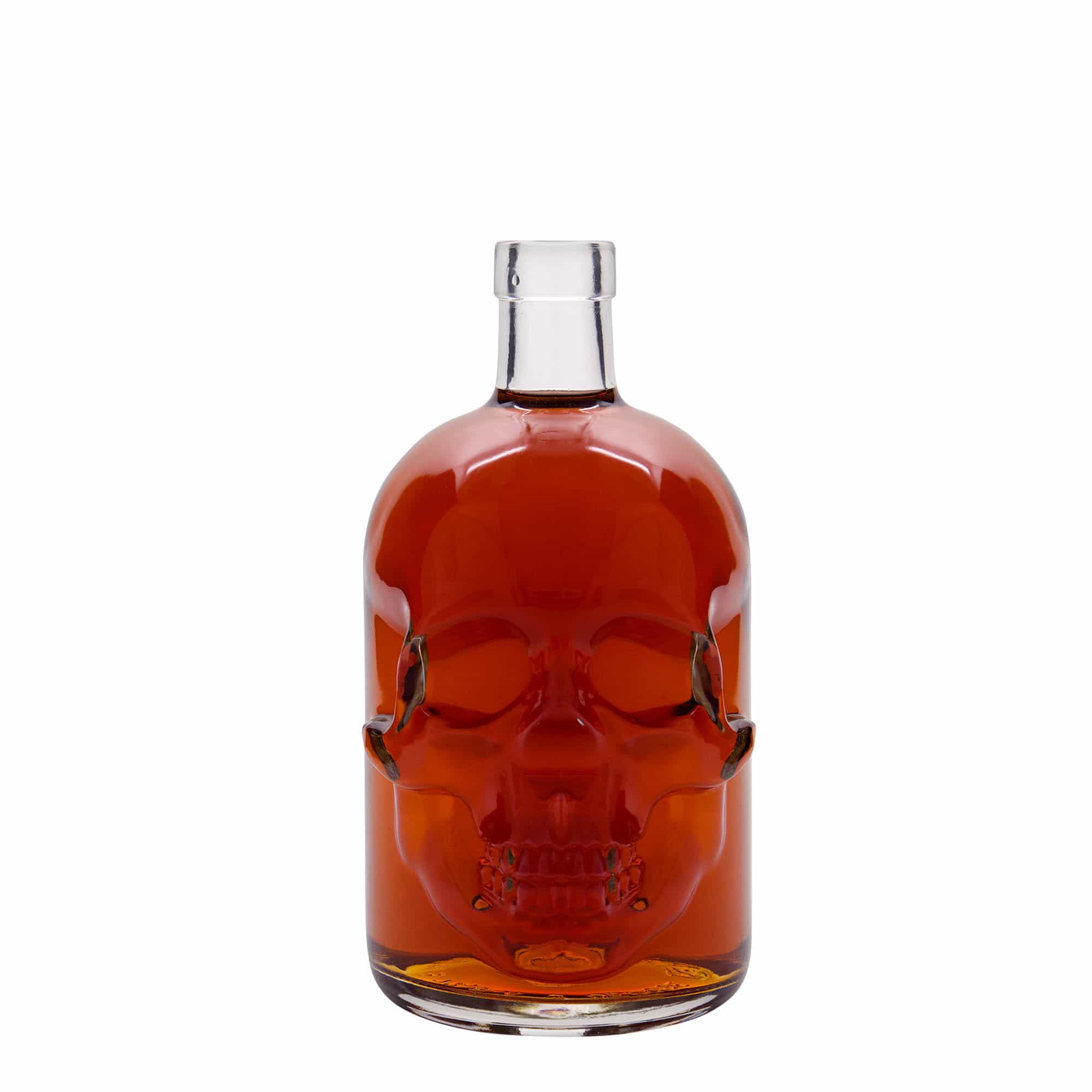 Botella de vidrio de 700 ml 'Calavera', boca: corcho