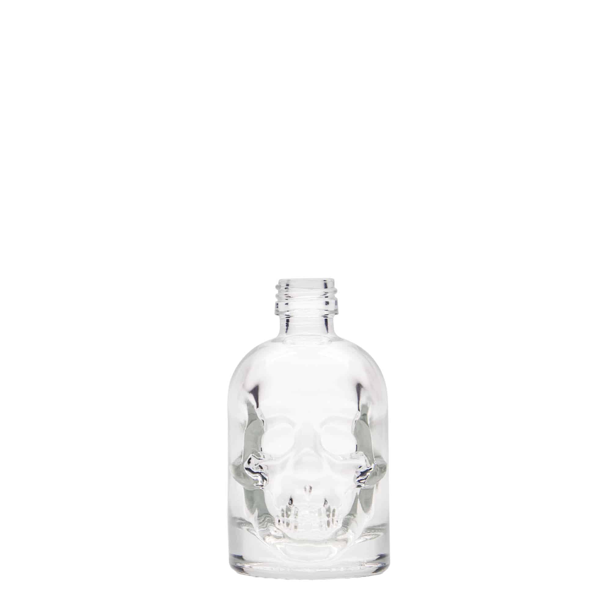 Botella de cristal de 50 ml 'Calavera', boca: PP 18