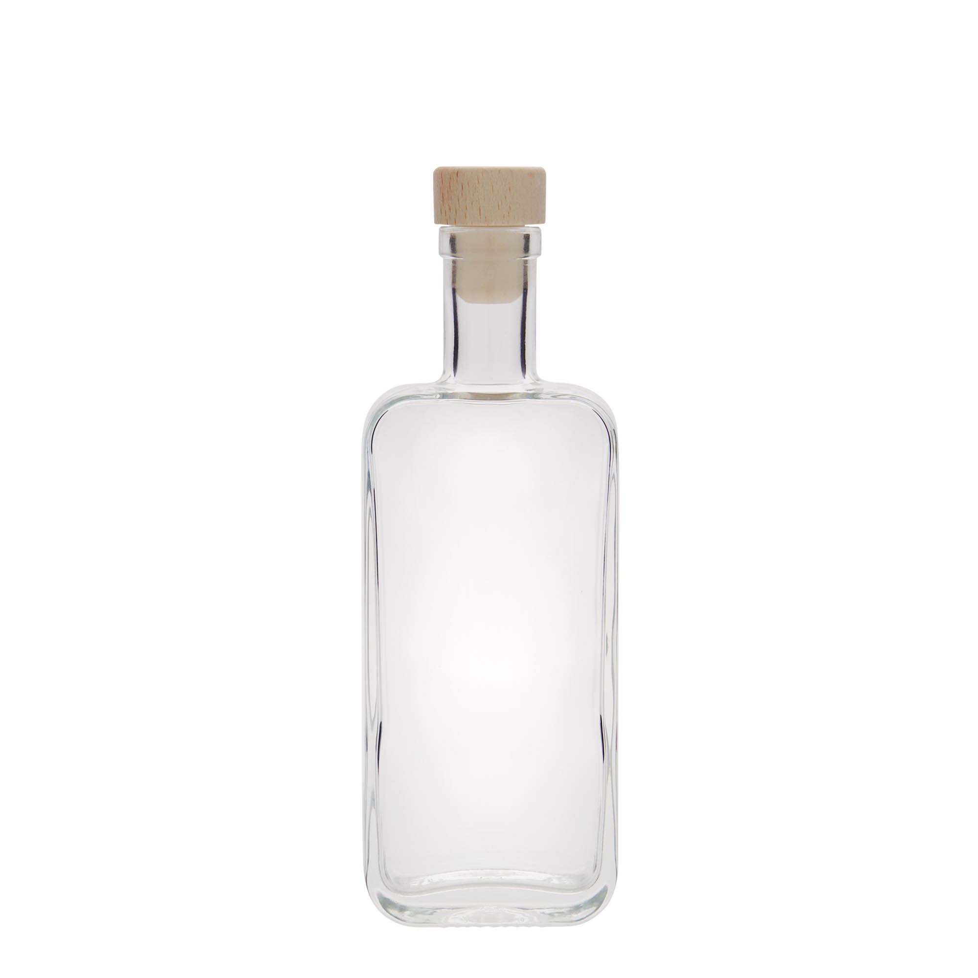 Botella de cristal de 200 ml 'Nice', rectangular, boca: corcho