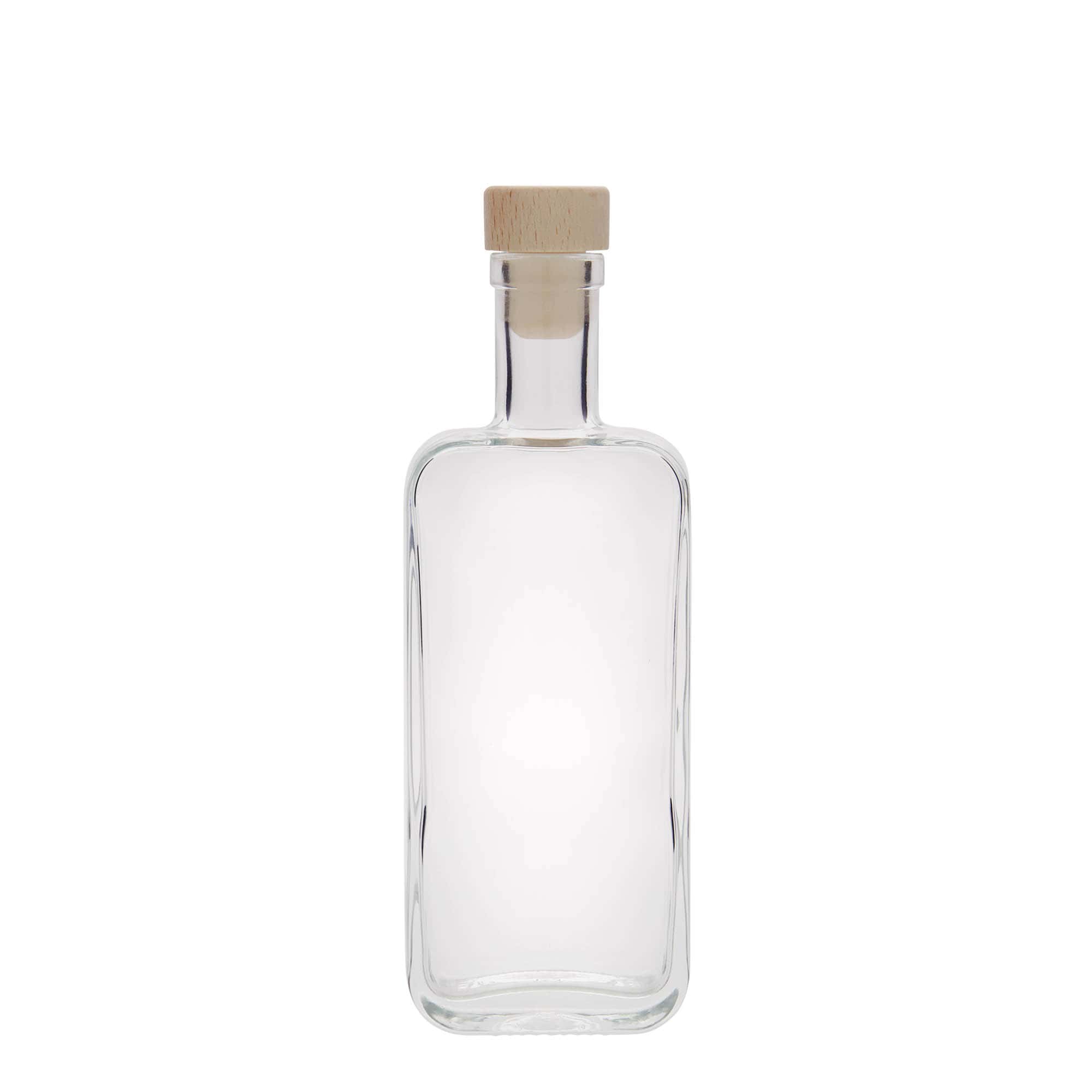 Botella de cristal de 200 ml 'Nice', rectangular, boca: corcho