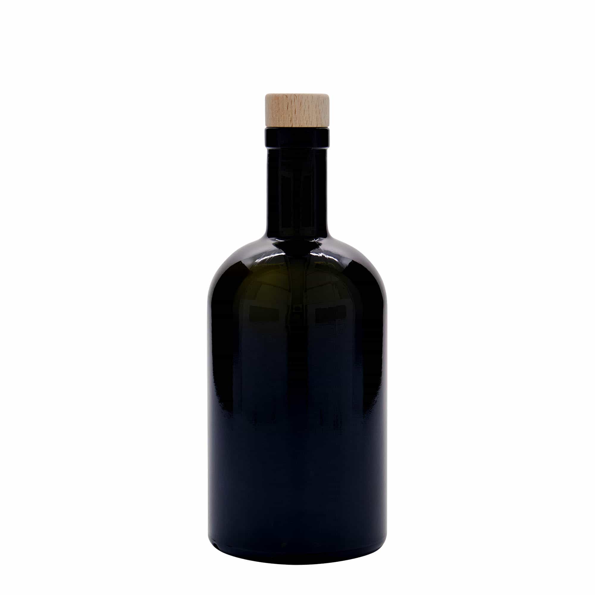 Botella de vidrio 'Farmacia' de 500 ml, verde antiguo, boca: corcho