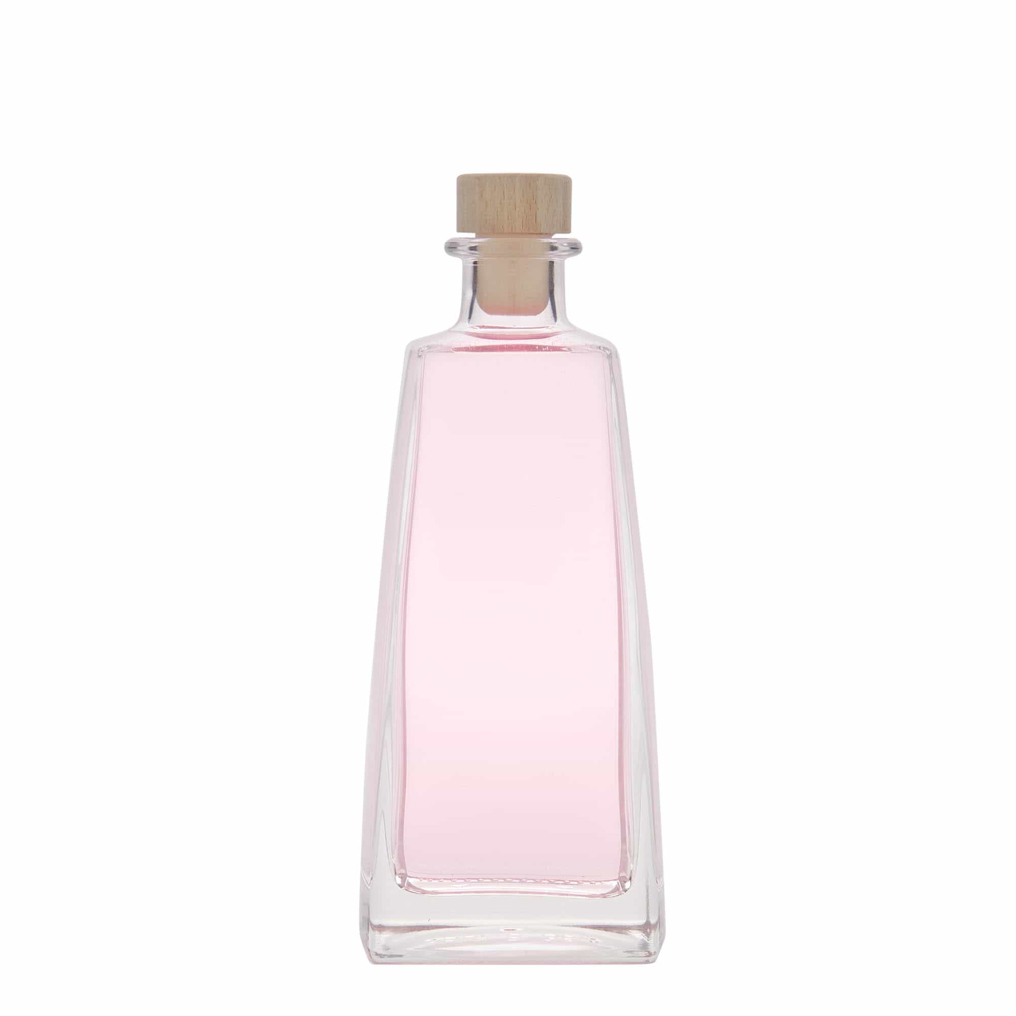 Botella de vidrio 'Timmy' de 350 ml, rectangular, boca: corcho