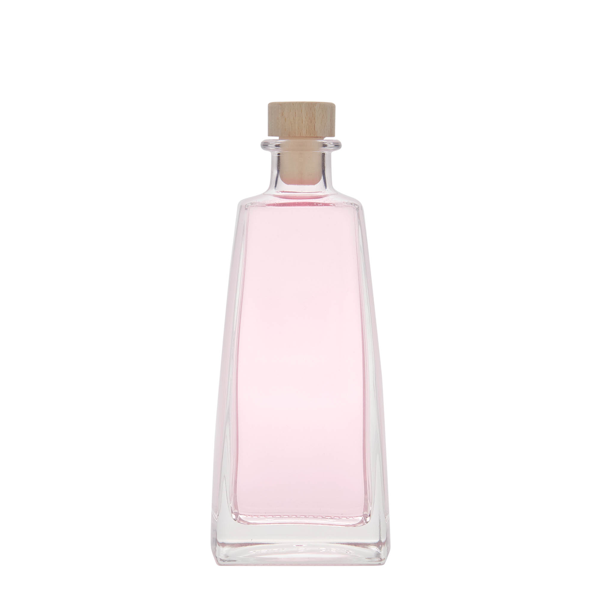 Botella de vidrio de 350 ml 'Timmy', rectangular, boca: corcho