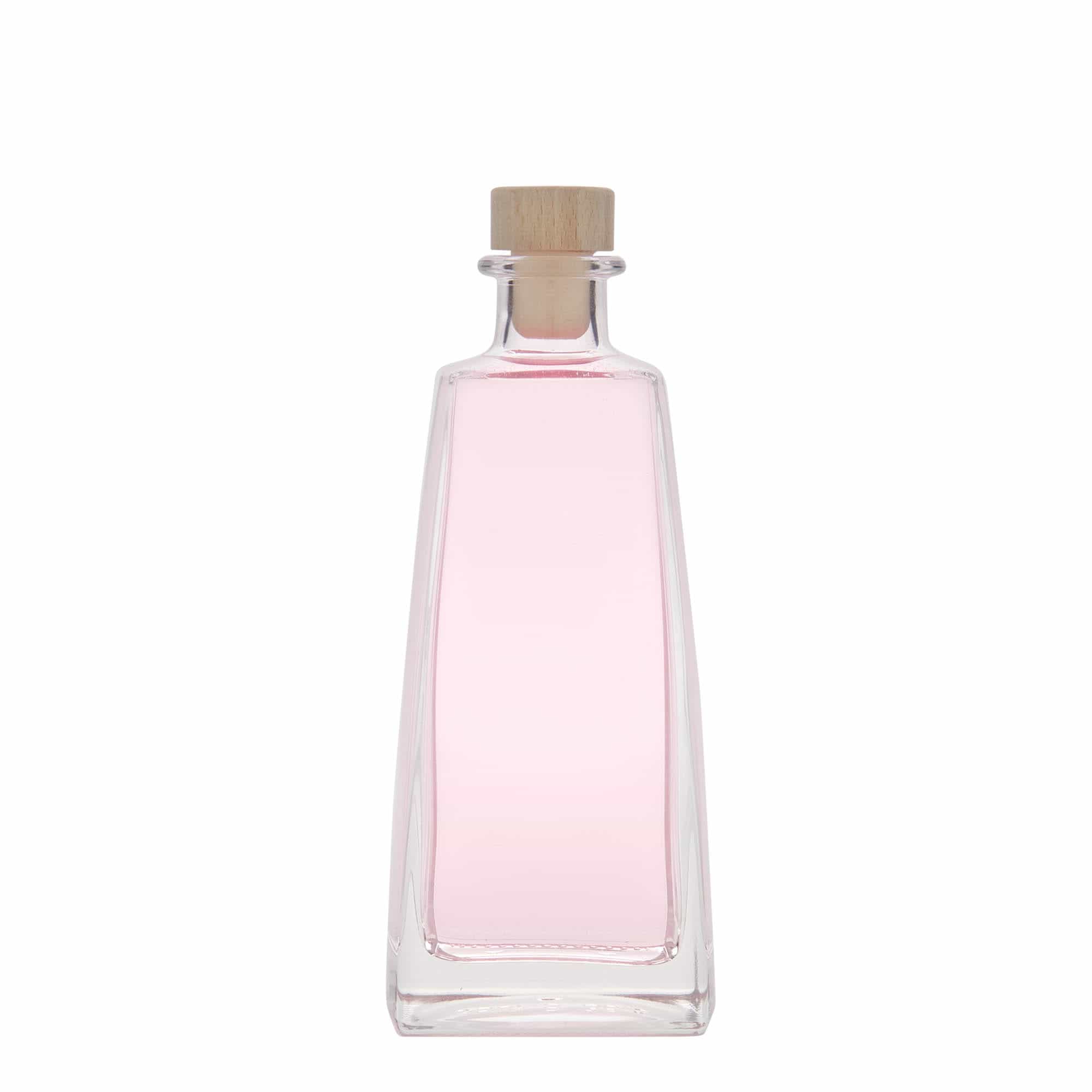 Botella de vidrio de 350 ml «Timmy», rectangular, boca: corcho