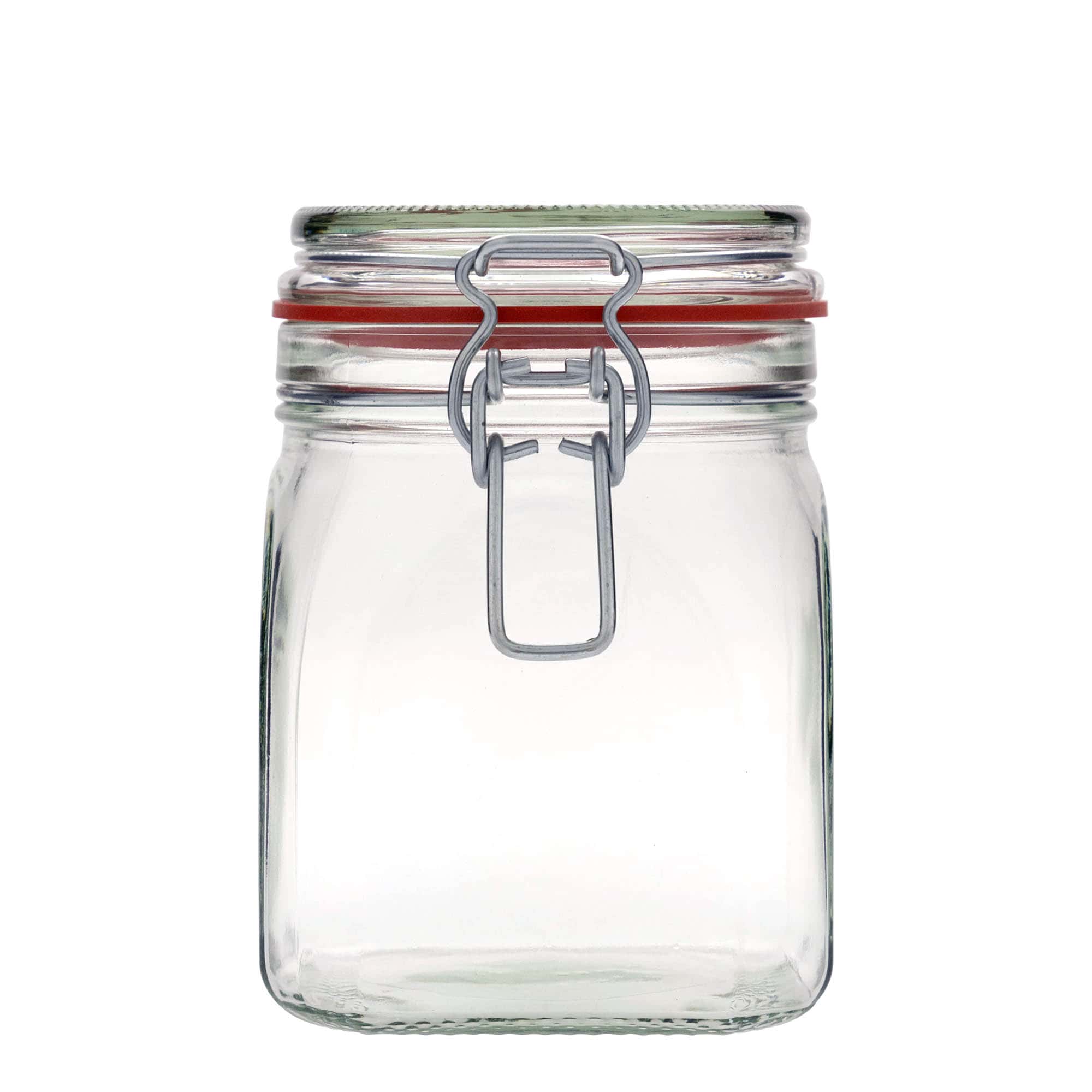 Tarro hermético de 900 ml, cuadrado, boca: cierre mecánico Tarro hermético de 900 ml, cuadrado, boca: cierre mecánico