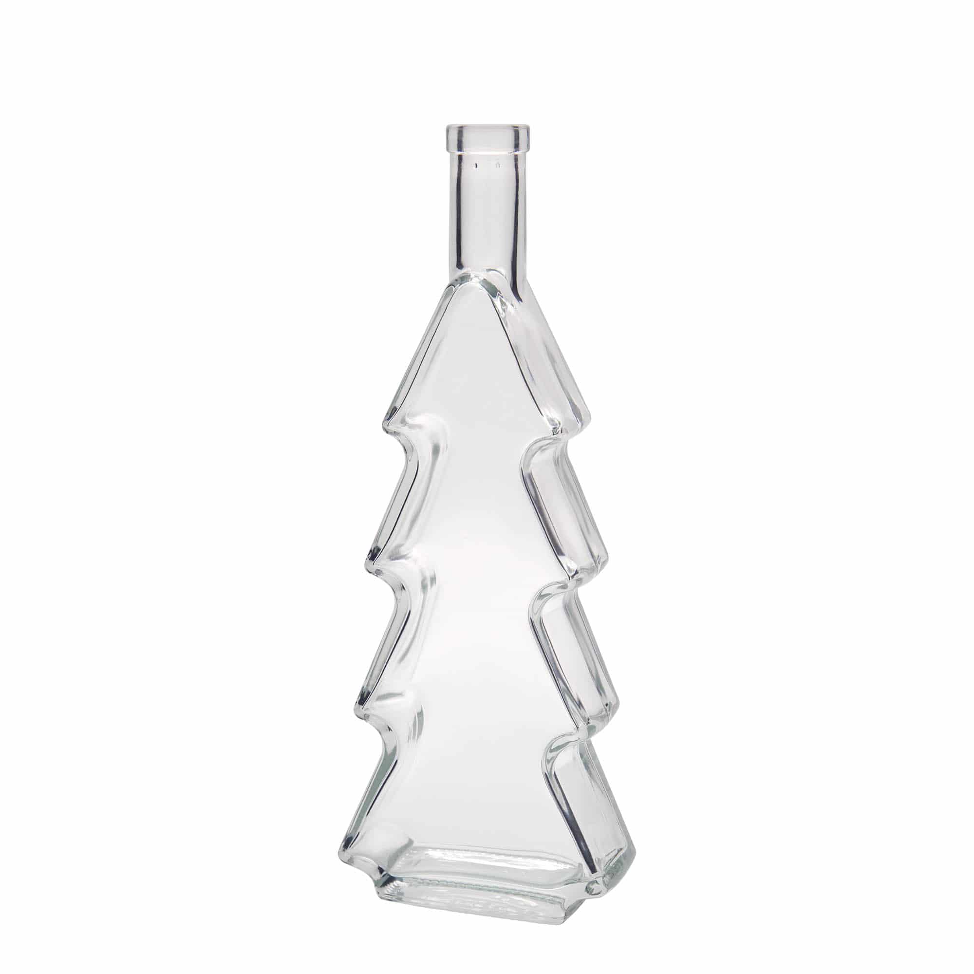Botella de cristal de 500 ml 'Árbol de Navidad', boca: corcho