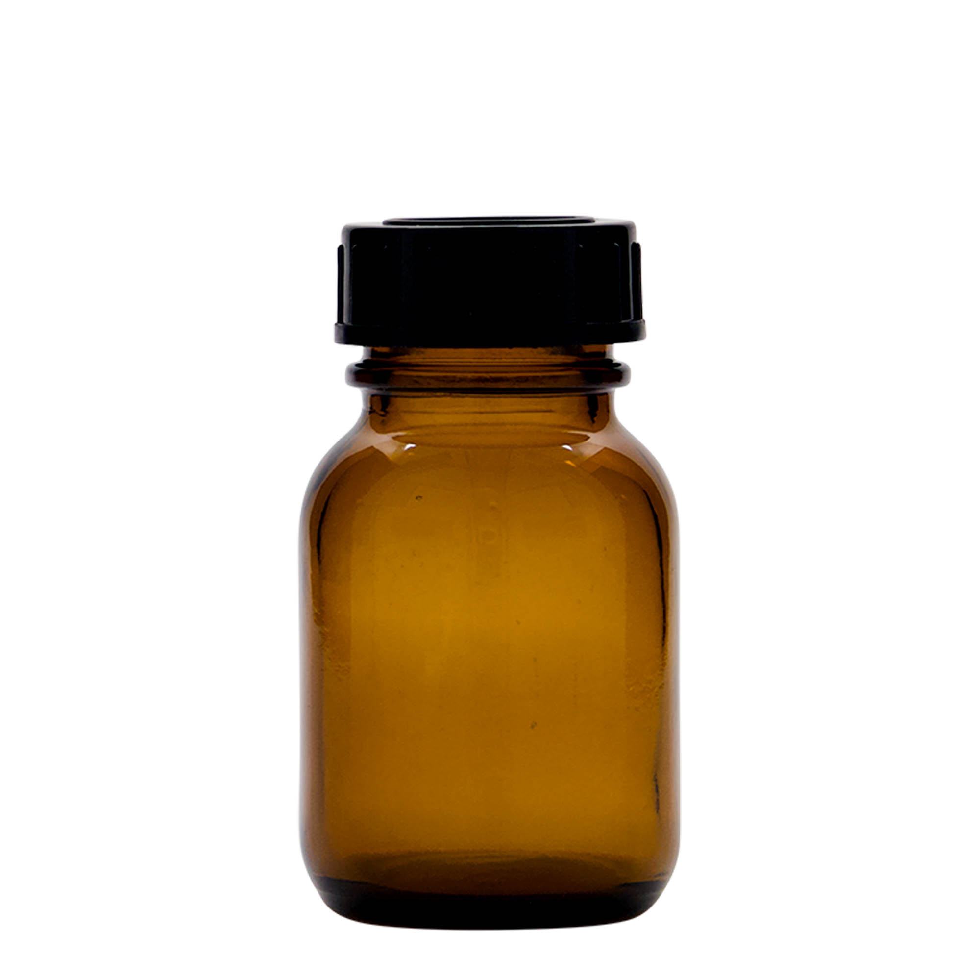50 ml frasco de cuello ancho, marrón, boca: DIN 32