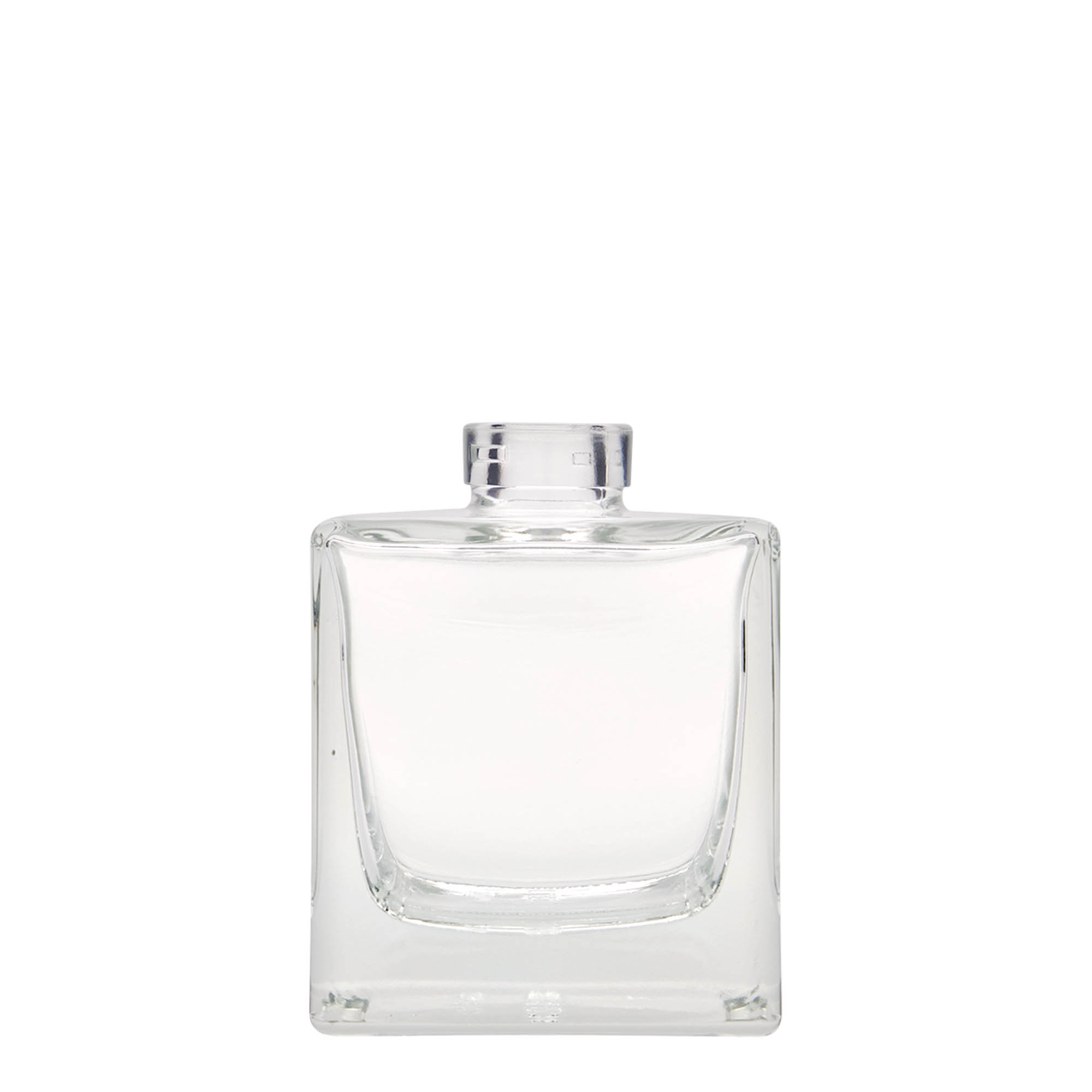 Botella de vidrio de 200 ml «Cube», cuadrada, boca: corcho