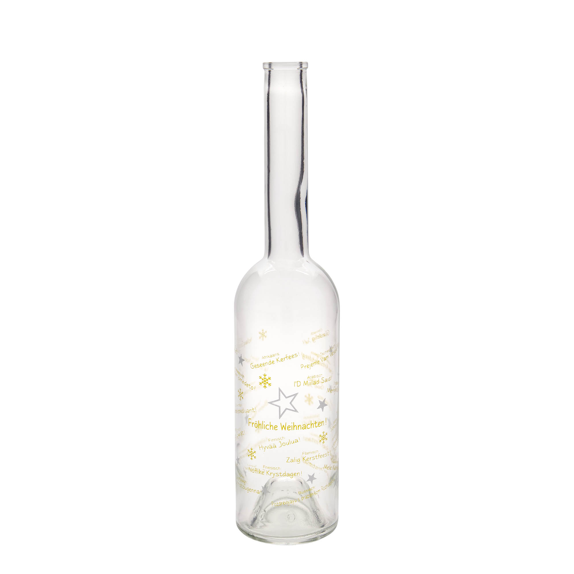 Botella de vidrio de 500 ml 'Opera', motivo: Navidad en el mundo, boca: corcho Botella de vidrio de 500 ml 'Opera', motivo: Navidad en el mundo, boca: corcho