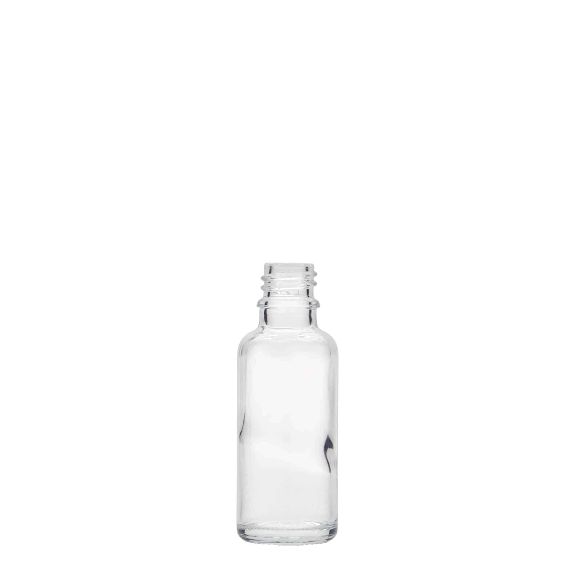 Frasco de medicamentos de 30 ml, vidrio, boca: DIN 18 Frasco de medicamentos de 30 ml, vidrio, boca: DIN 18