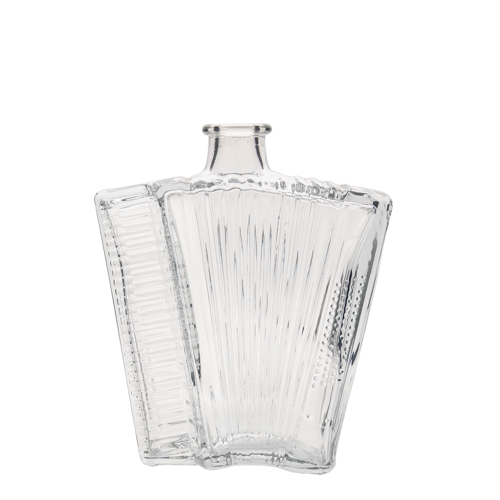 Botella de vidrio de 500 ml 'Acordeón', boca: corcho
