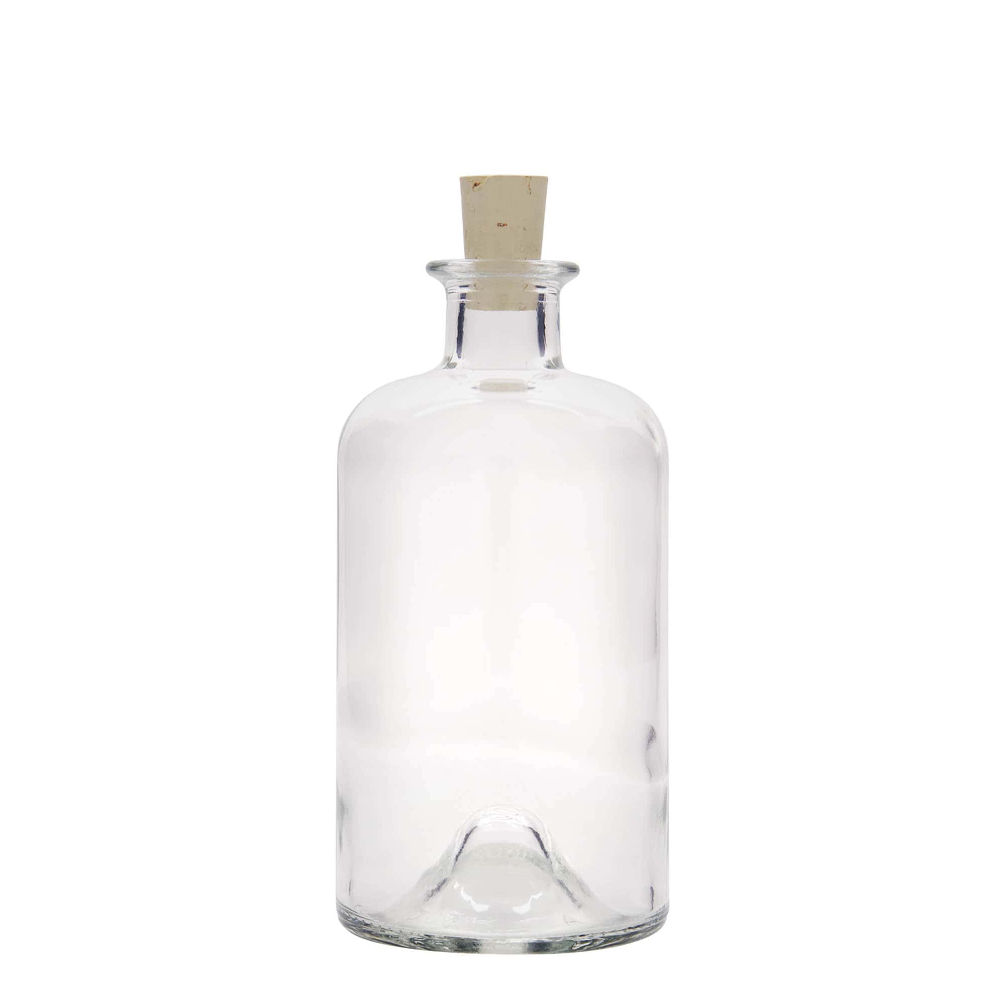 Botella de vidrio de 500 ml, boticario «Doctor», boca: corcho