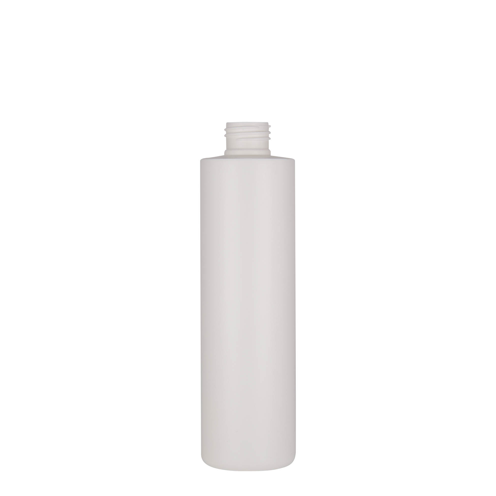 Botella de plástico de 250 ml 'Pipe', HDPE, blanca, boca: 24/410