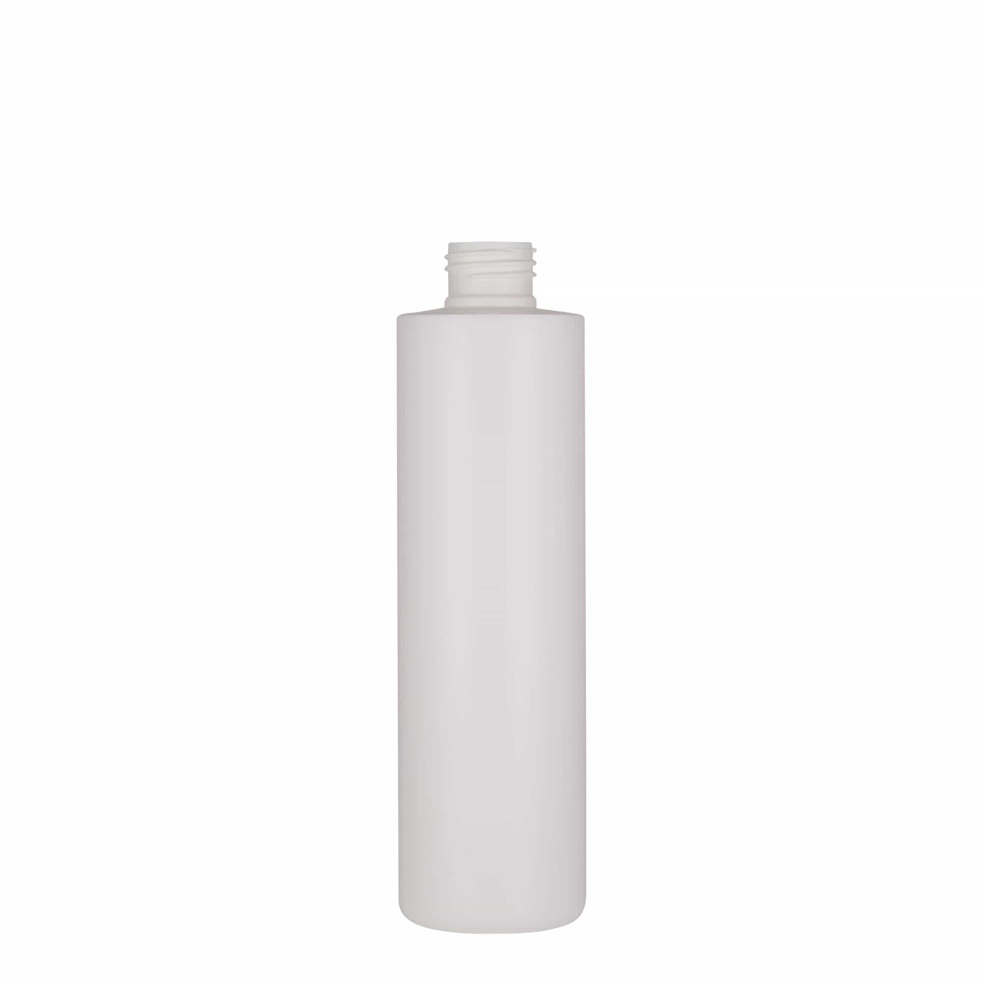 Botella de plástico de 250 ml 'Pipe', HDPE, blanca, boca: 24/410
