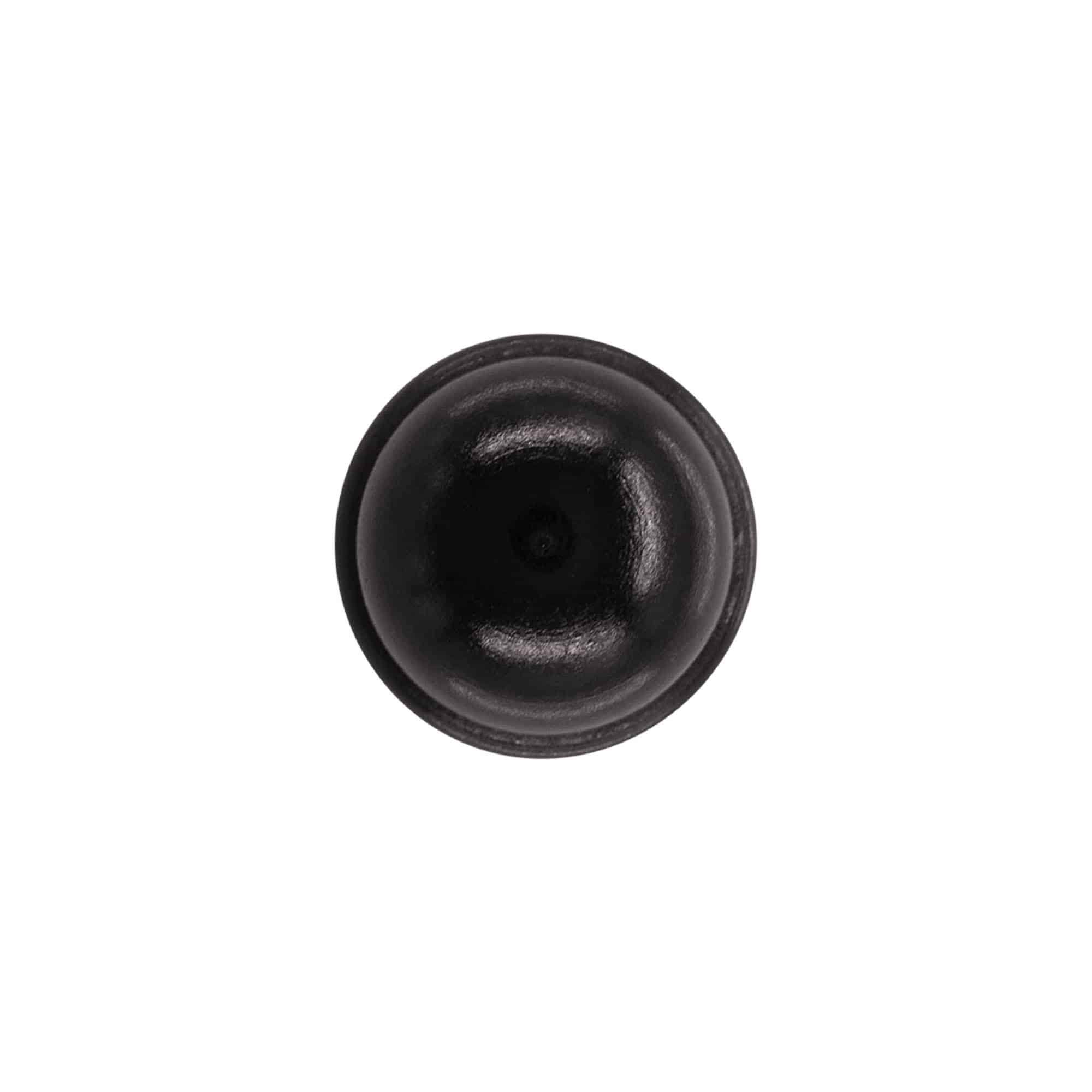 Tapón de corcho con asa 19 mm "Melón", madera/PE, negro, para boca: corcho Tapón de corcho con asa 19 mm "Melón", madera/PE, negro, para boca: corcho