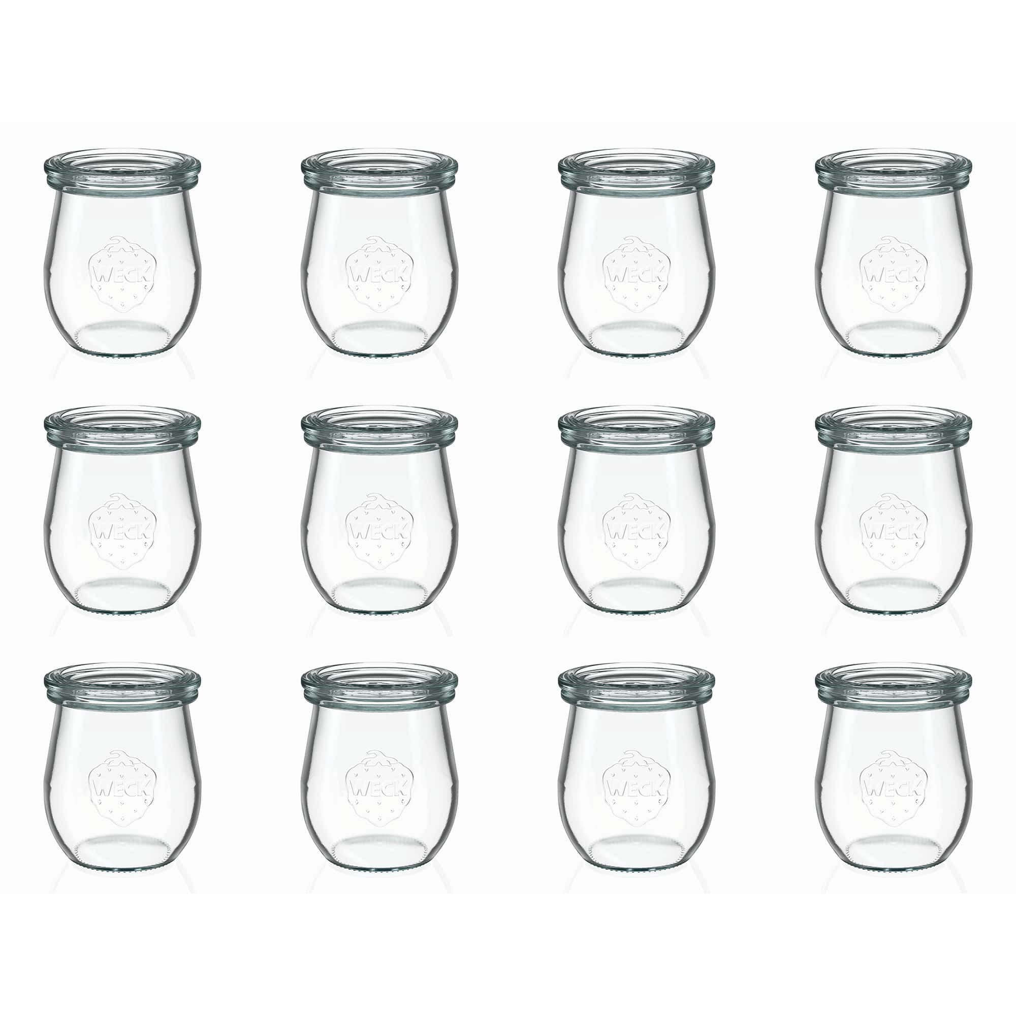 12x 220 ml vaso tipo tulipán WECK con tapa de vidrio RR 60