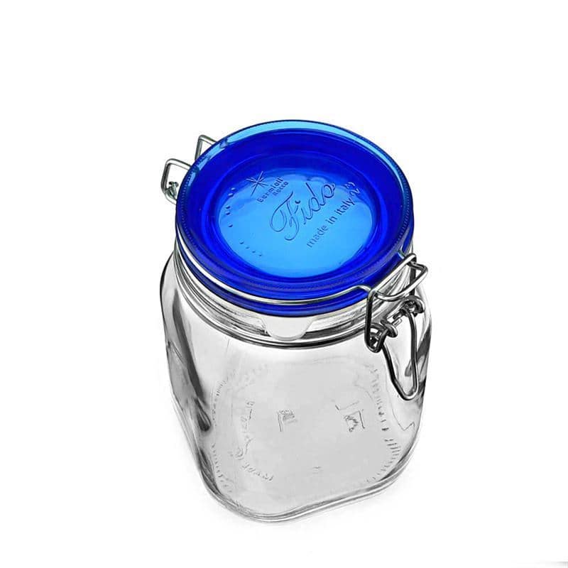 Tarro hermético 'Fido' de .000 ml, Blue Top, cuadrado, boca: cierre mecánico