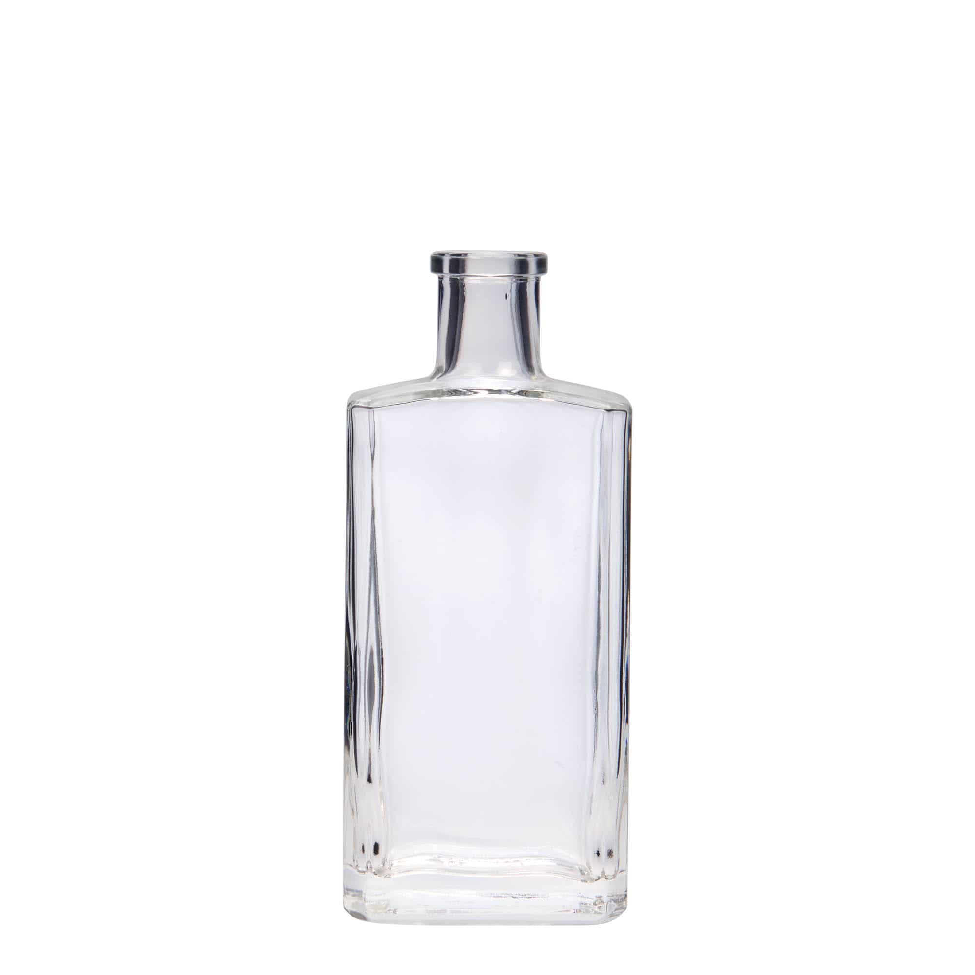 Botella de vidrio 'Shiny' de 200 ml, rectangular, boca: corcho Botella de vidrio 'Shiny' de 200 ml, rectangular, boca: corcho