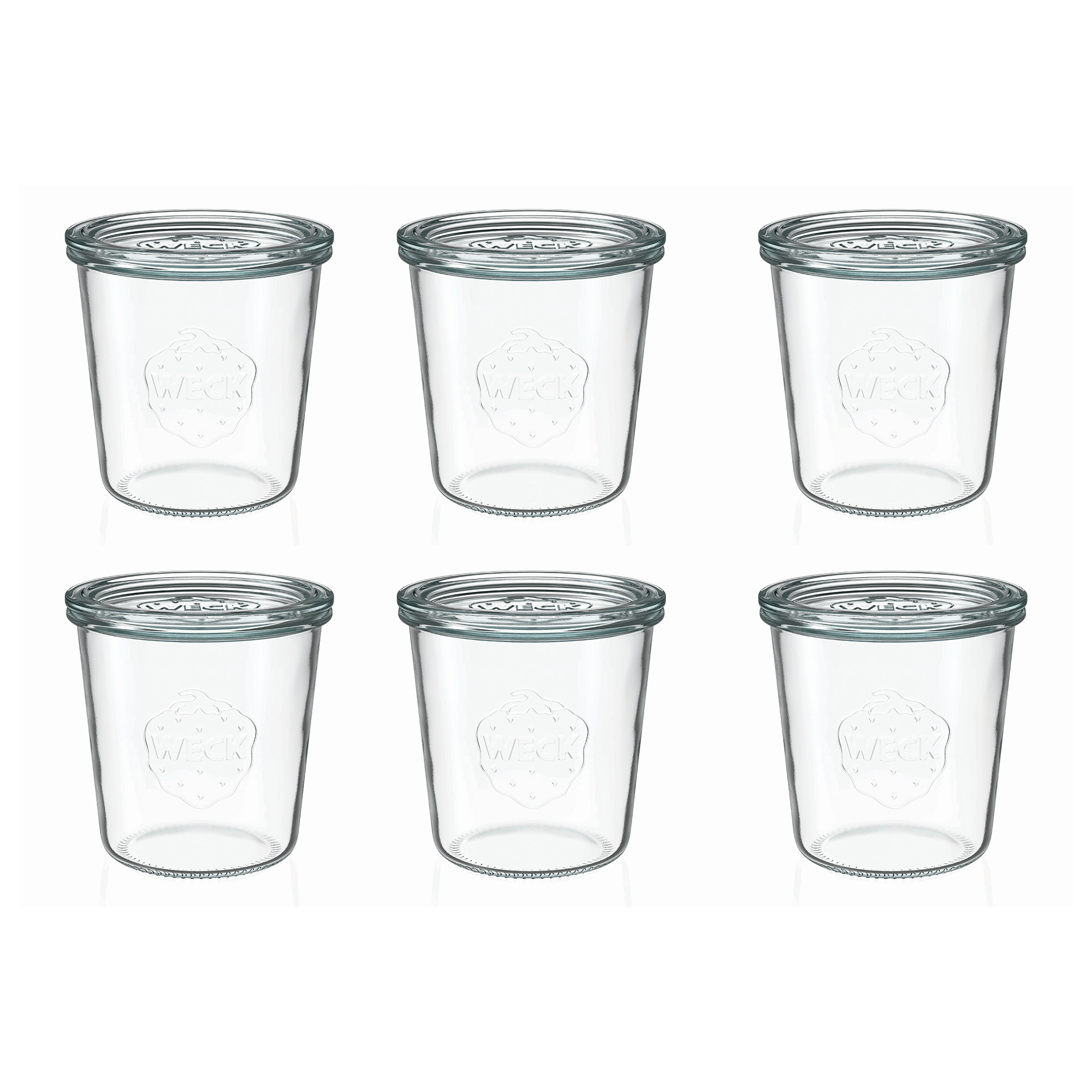 6x 580 ml tarro WECK de boca ancha con tapa de vidrio RR 100