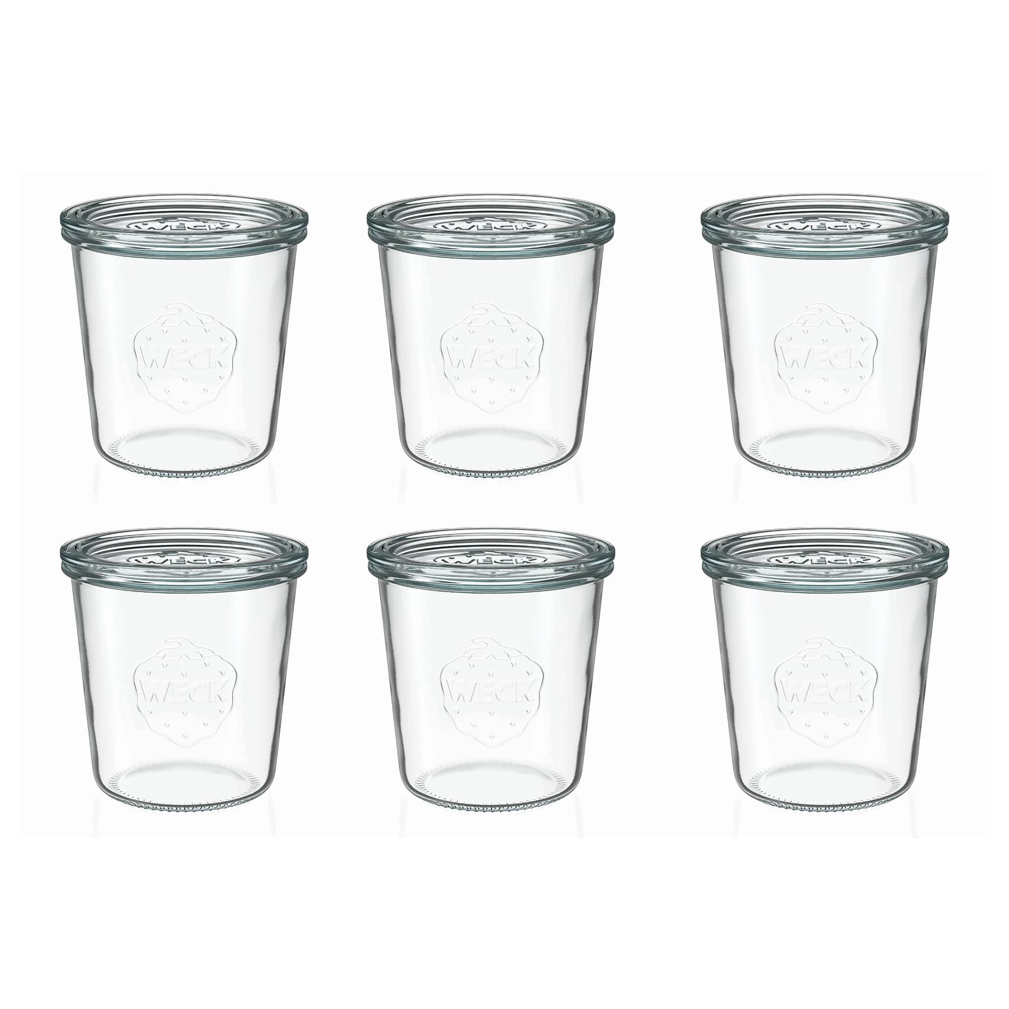 6x 580 ml tarro WECK de boca ancha con tapa de vidrio RR 100