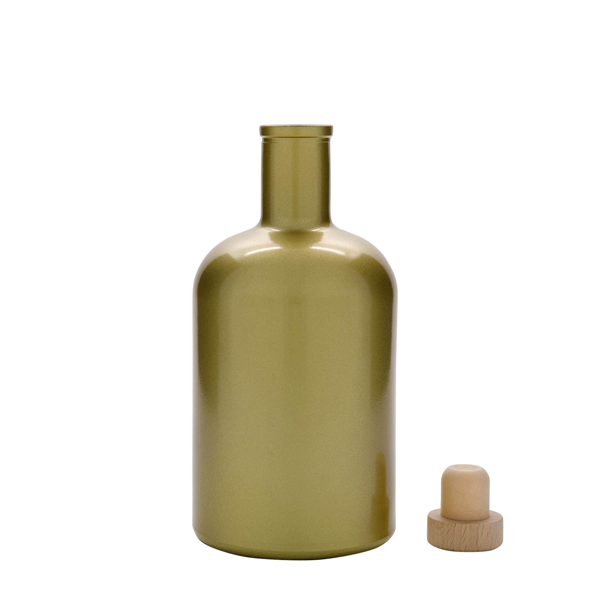 Botella de vidrio de 700 ml 'Gerardino', dorada, boca: corcho