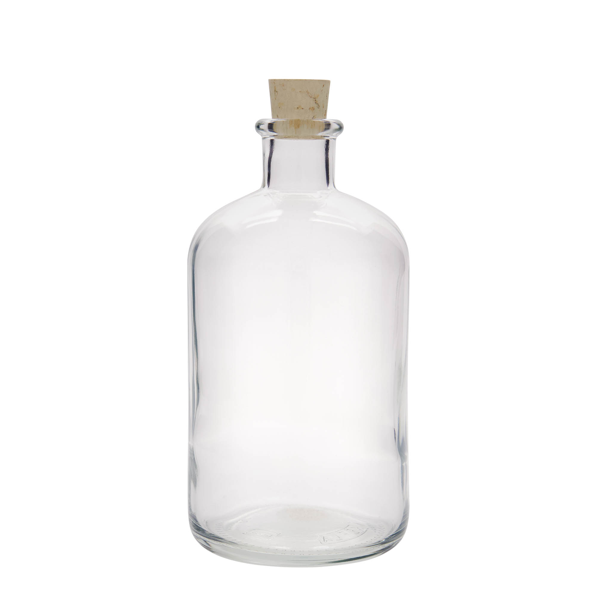 Botella de vidrio de 1.000 ml para farmacéutico, boca: corcho