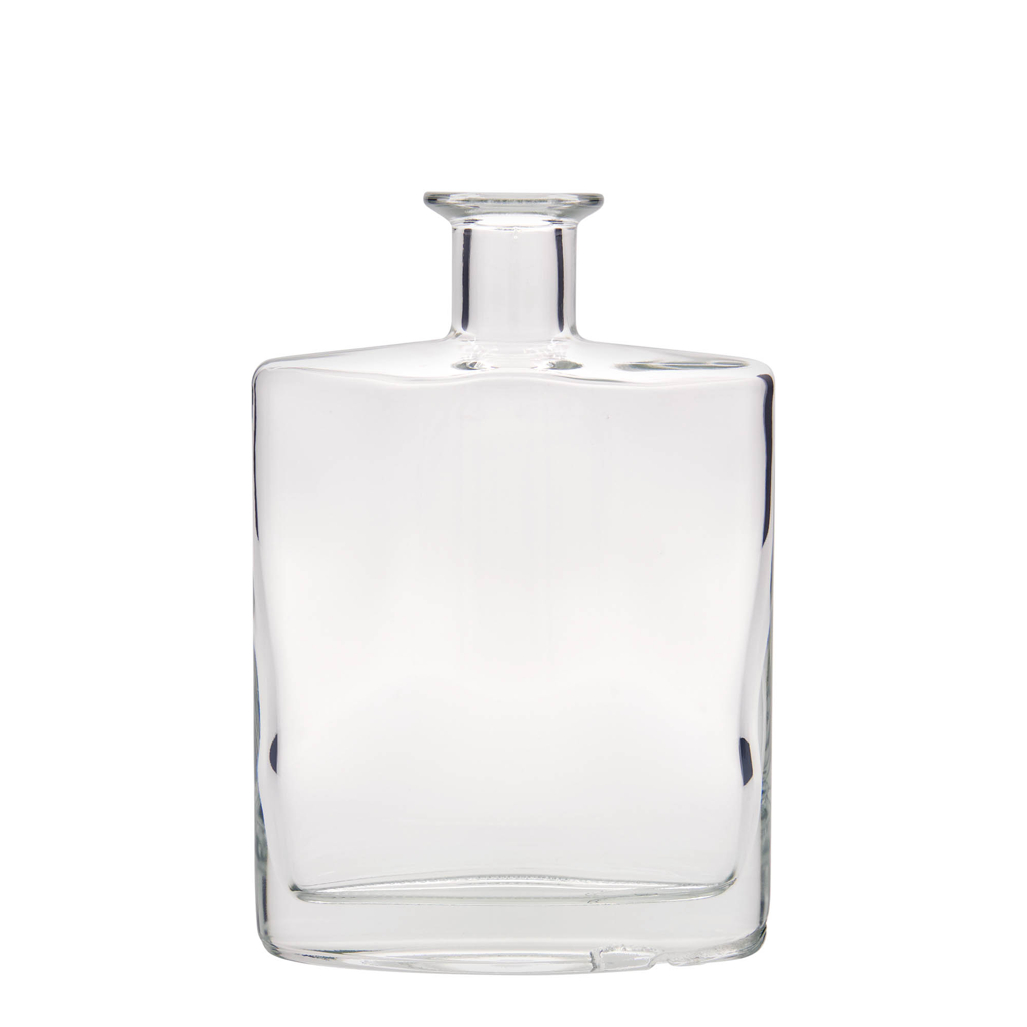 Botella de cristal de 700 ml 'Zorbas', ovalada, boca: corcho