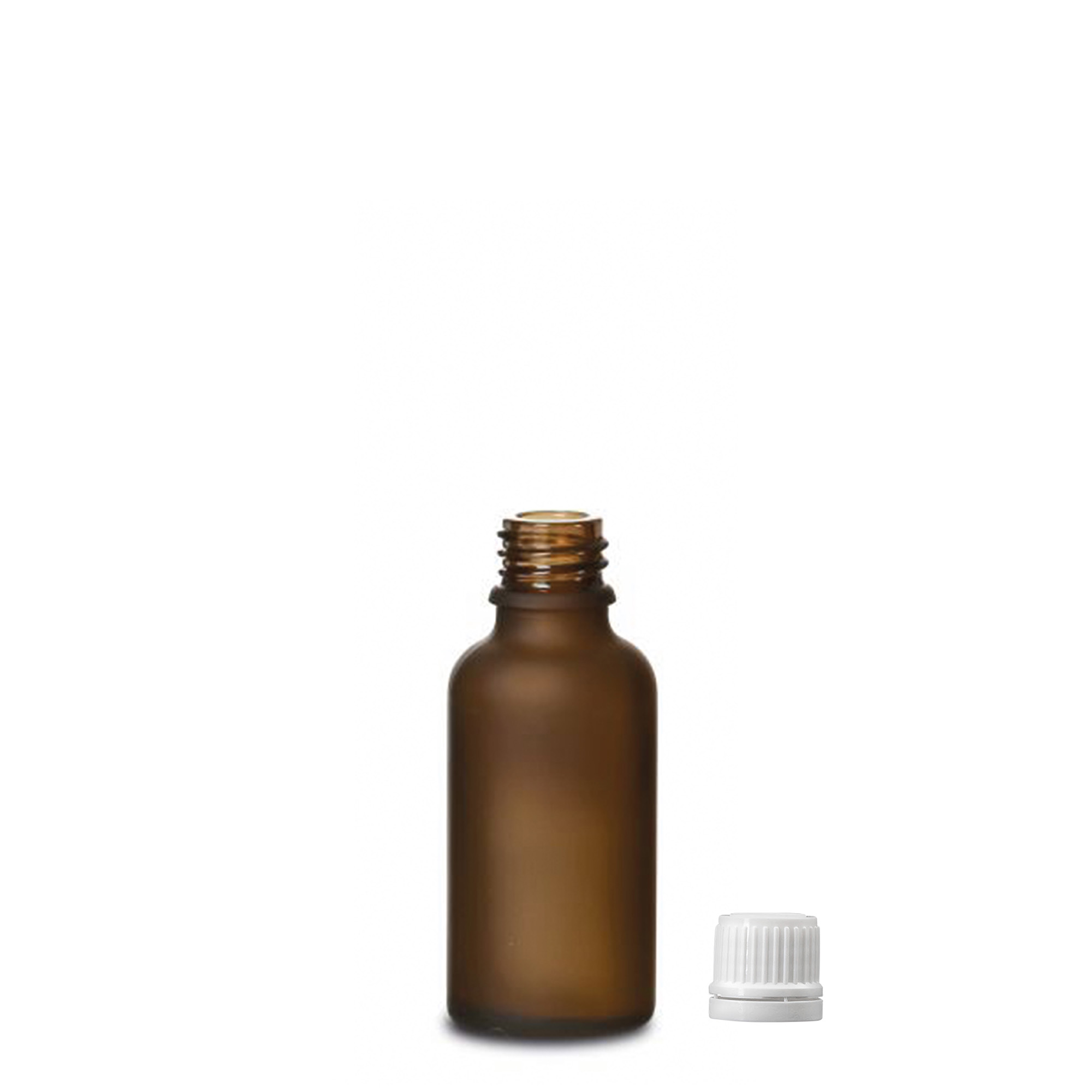 30 ml frasco medicinal, vidrio, marrón esmerilado, boca: DIN 18