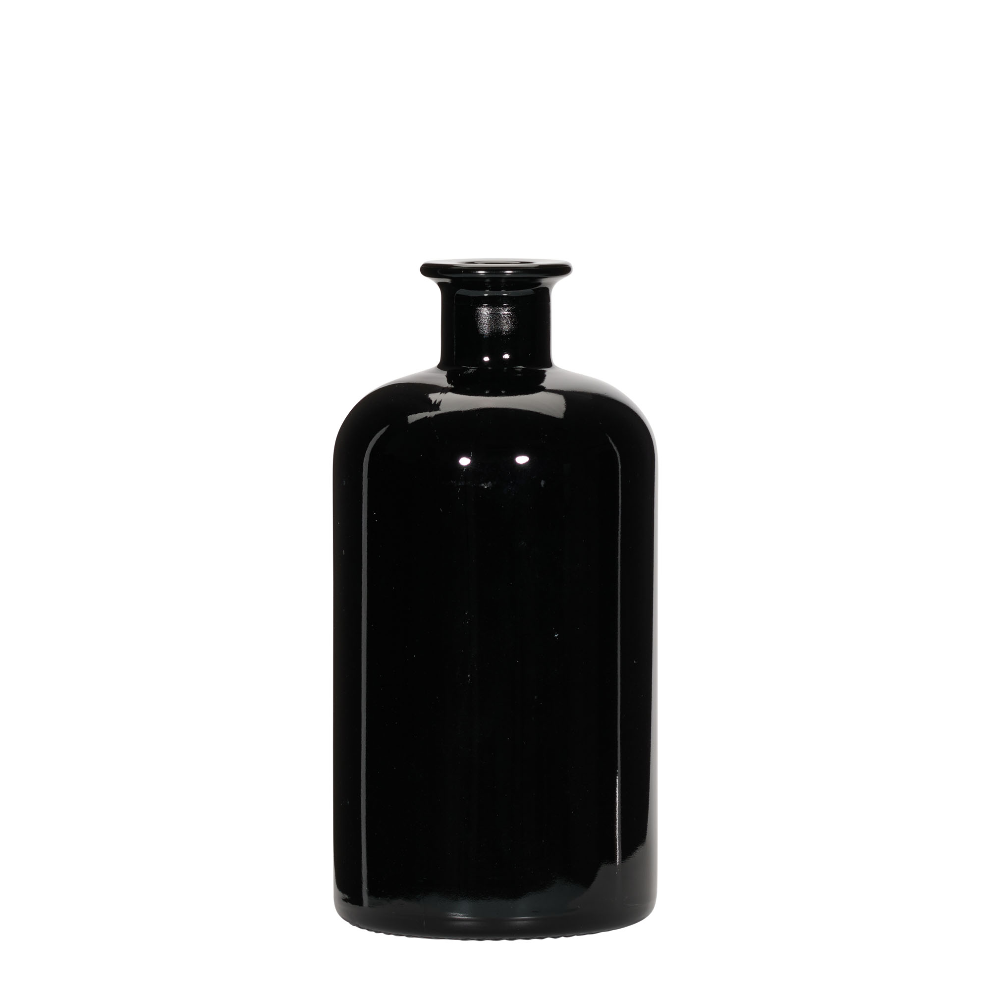 Botella de vidrio de 500 ml para farmacéutico, negra, boca: corcho Botella de vidrio de 500 ml para farmacéutico, negra, boca: corcho