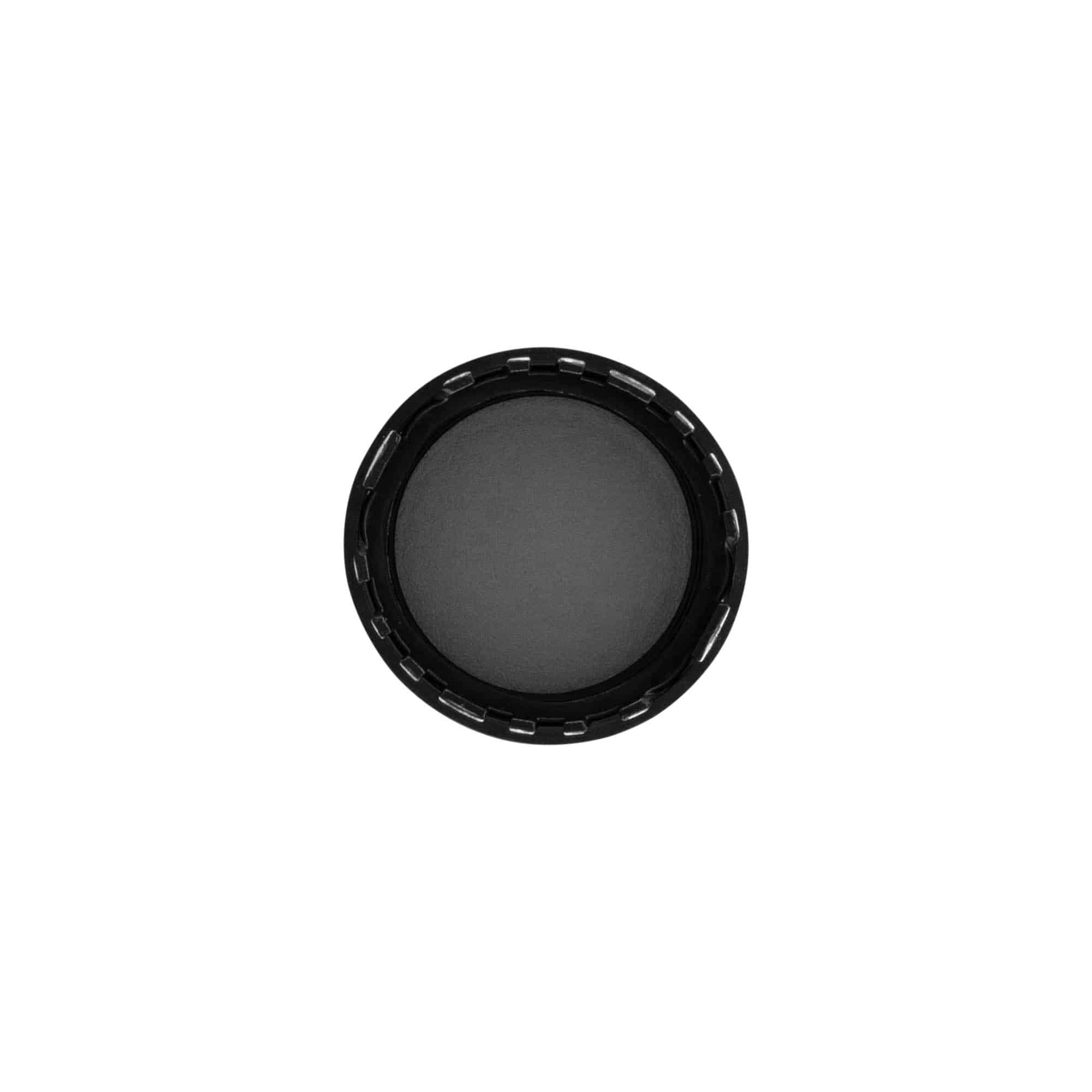 Tapón de rosca de originalidad, plástico de PP, negro, para boca: DIN 28