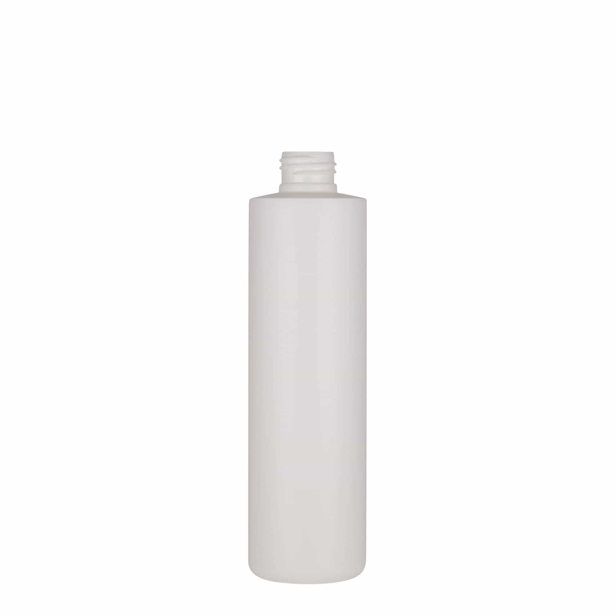 Botella de plástico 'Pipe' de 250 ml, Green HDPE, blanco, boca: GPI 24/410