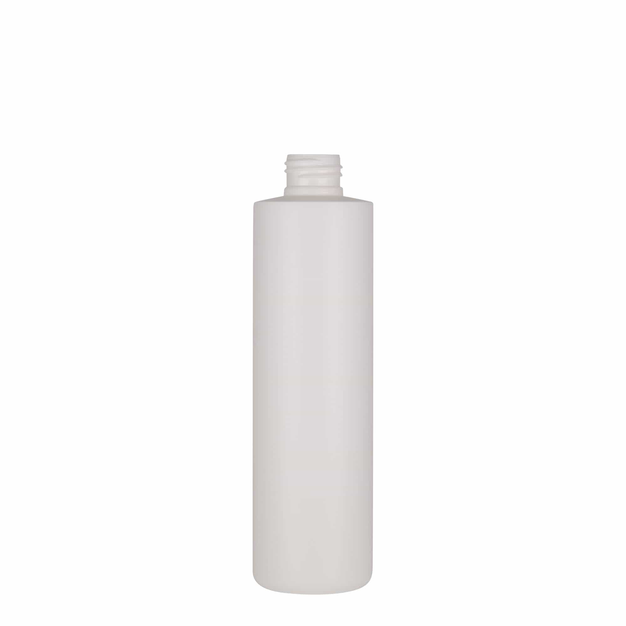Botella de plástico de 250 ml «Pipe», HDPE verde, blanca, boca: 24/410