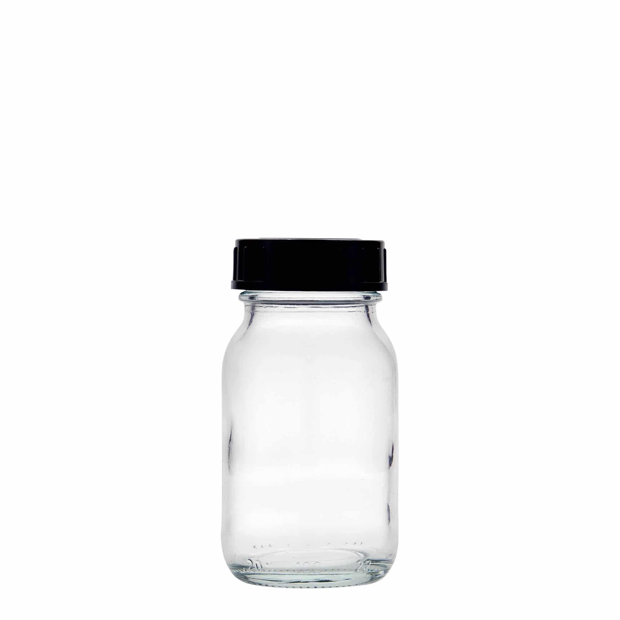 Tarro de boca ancha de 100 ml, boca: DIN 40