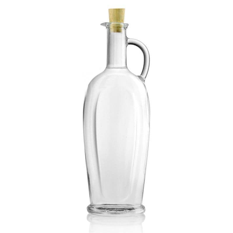 Botella de cristal de 500 ml 'Eleganta', ovalada, boca: corcho Botella de cristal de 500 ml 'Eleganta', ovalada, boca: corcho