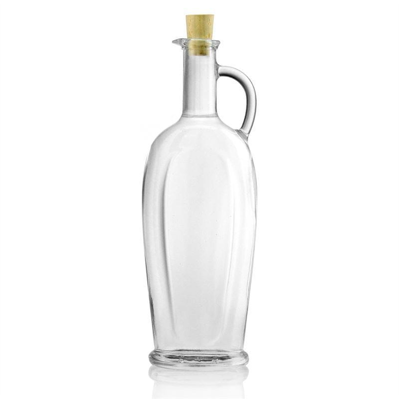 Botella de cristal de 500 ml 'Eleganta', ovalada, boca: corcho