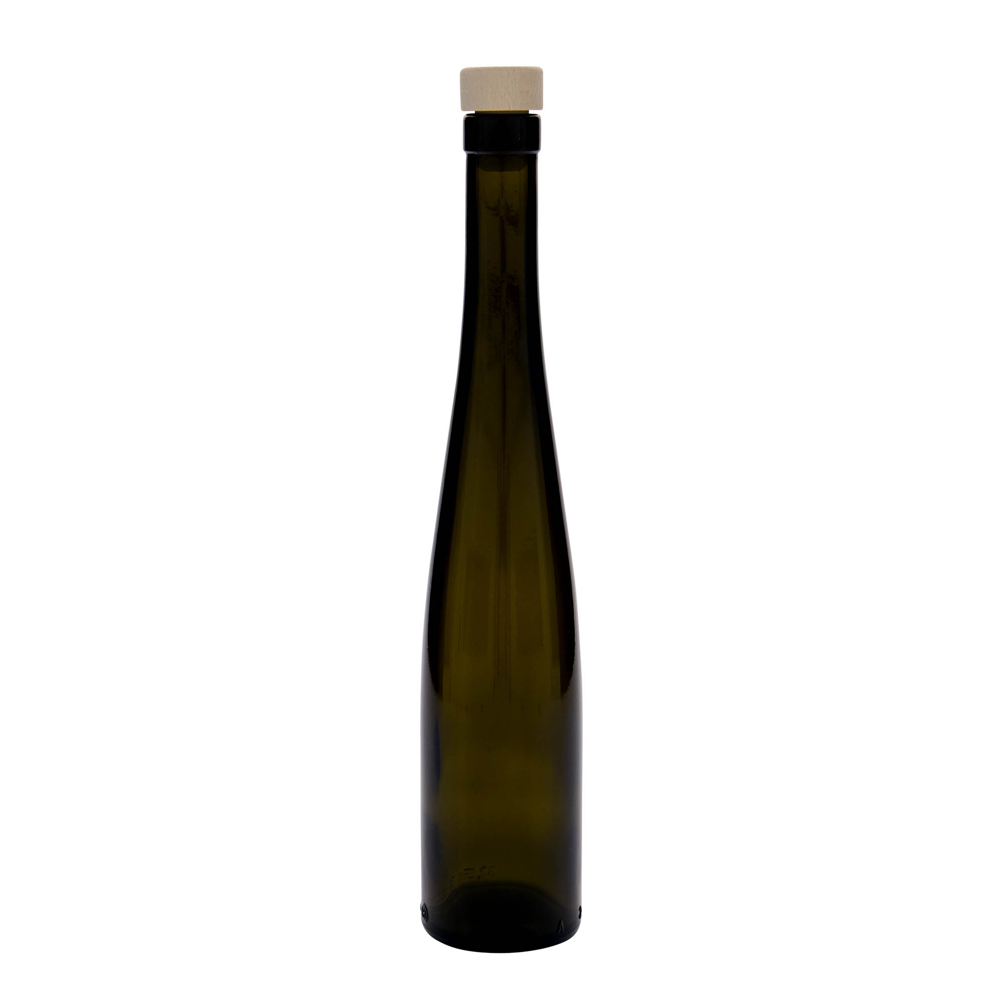 Botella de cristal de 375 ml 'Weinschlegel', verde antiguo, boca: corcho