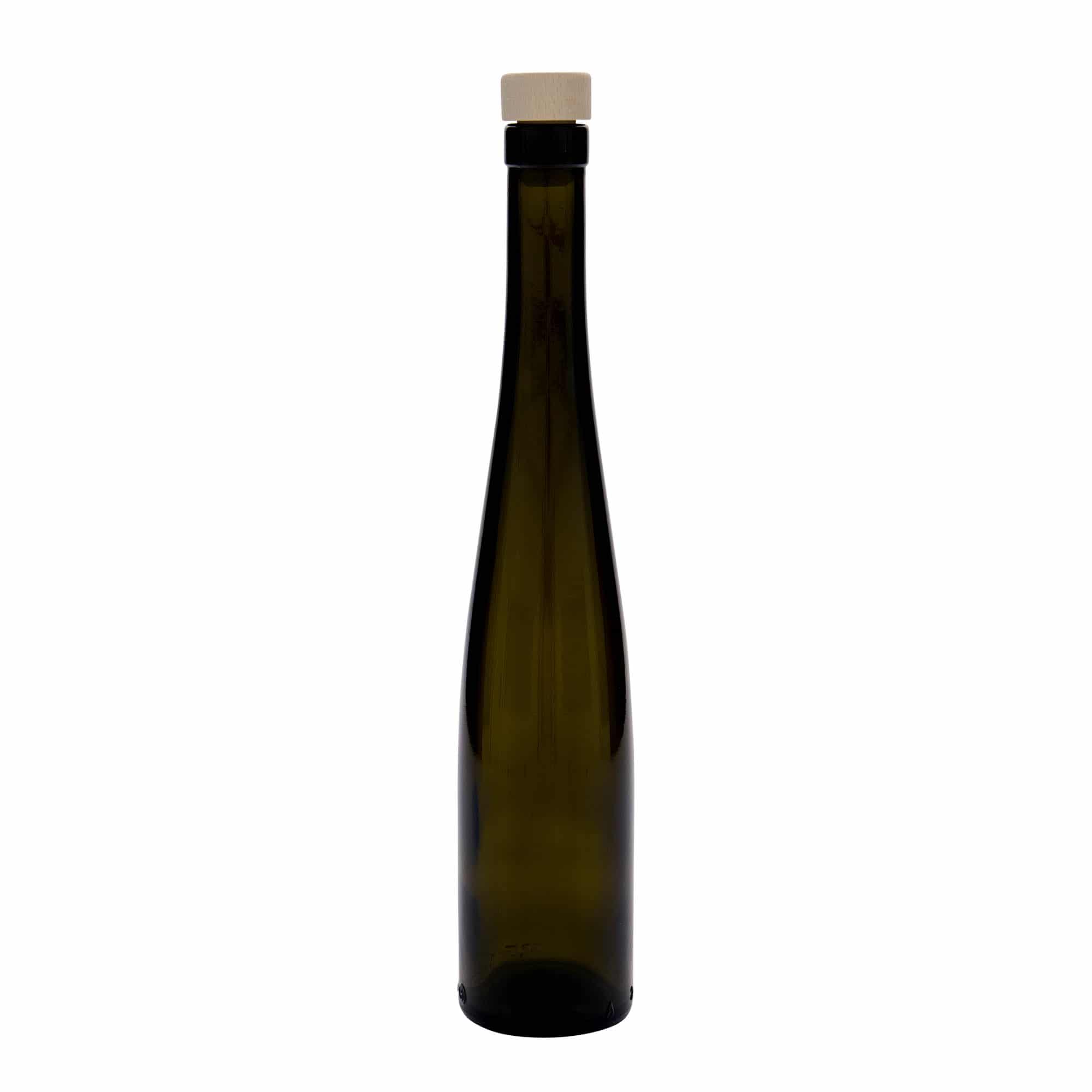 Botella de cristal de 375 ml «Weinschlegel», verde antiguo, boca: corcho