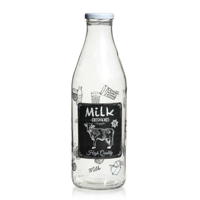 Botella de leche 'Lavagna' de 1000 ml, boca: Twist-Off (TO 43)