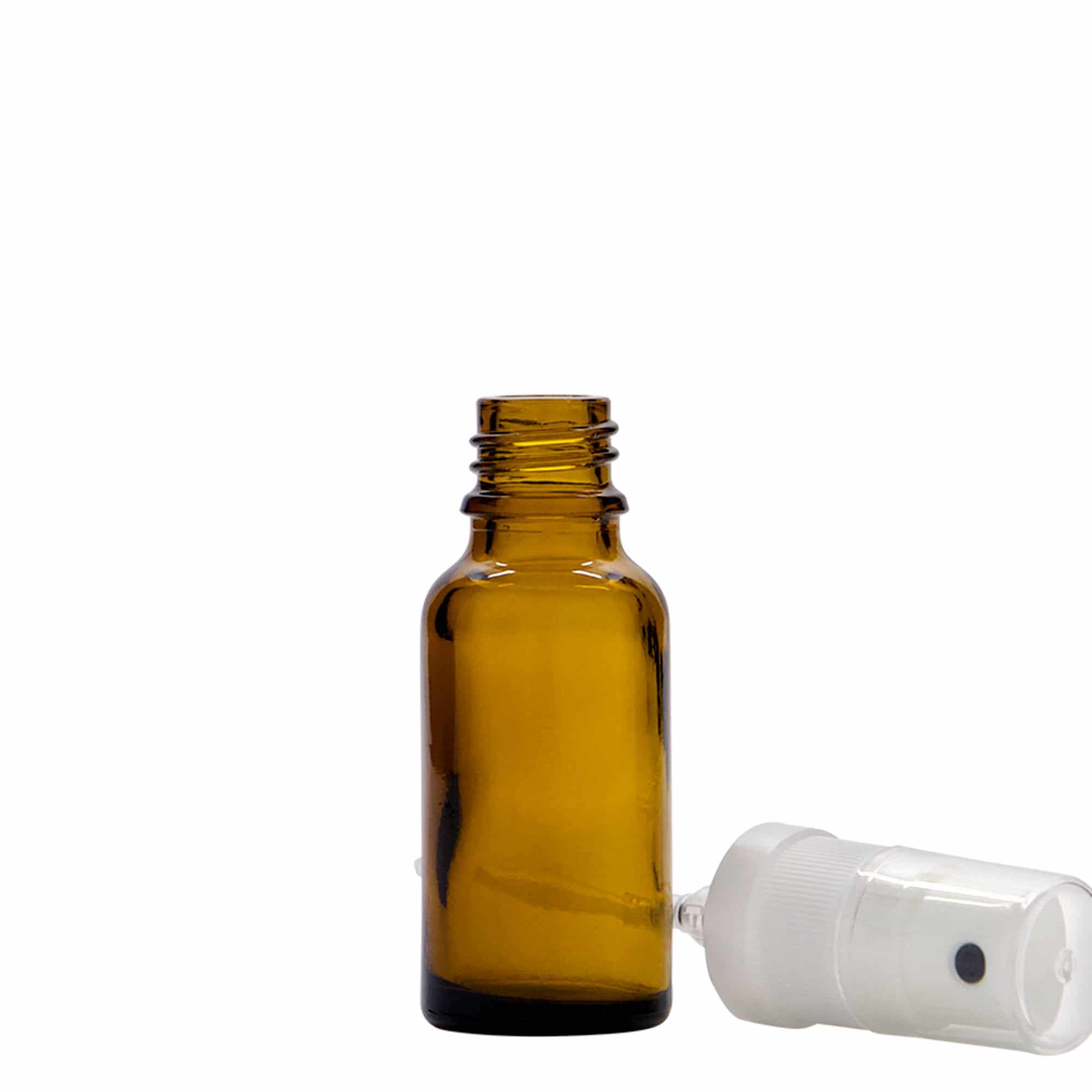 Frasco pulverizador de medicamentos de 20 ml, vidrio, marrón, boca: DIN 18