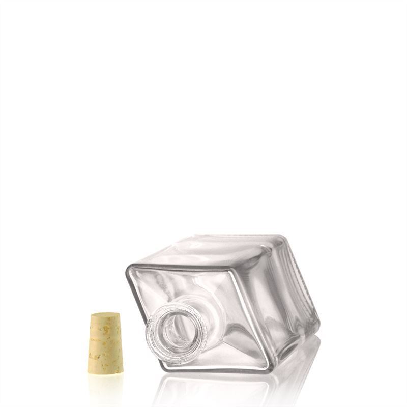 Botella de cristal de 500 ml 'Riva', en forma de rombo, boca: corcho