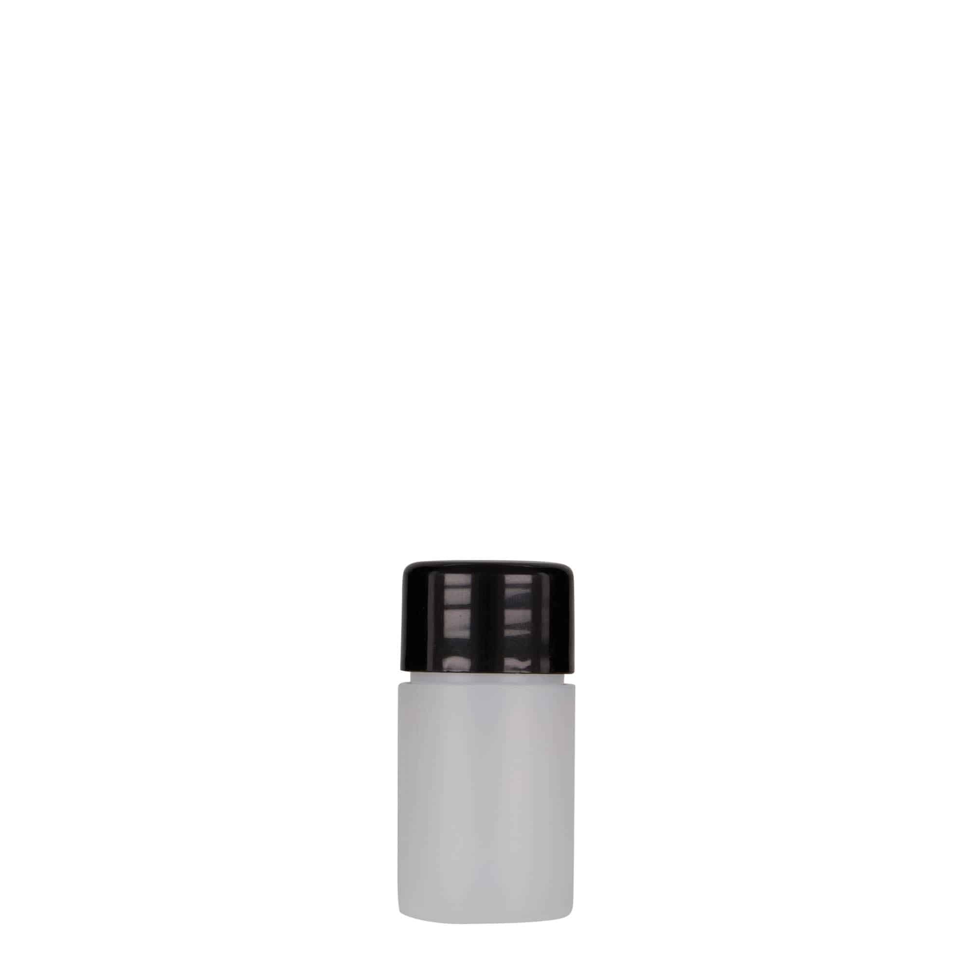 Botella de plástico de 15 ml 'Tuffy', HDPE, natural, boca: 24/410