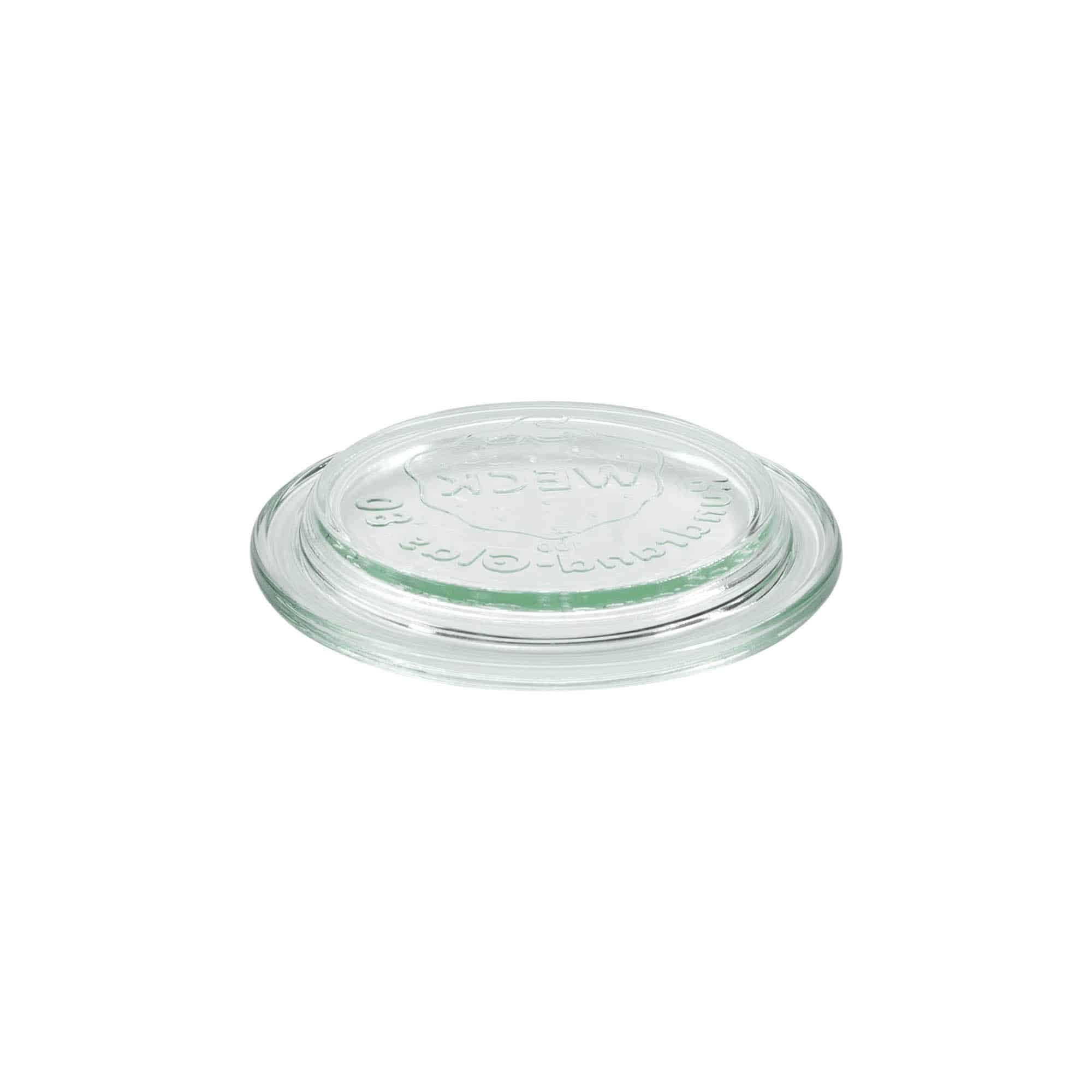Tapa de vidrio WECK con borde redondo, para boca: RR80