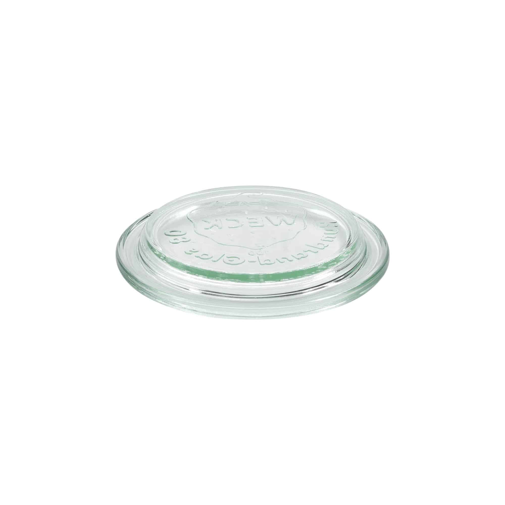 Tapa de vidrio WECK con borde redondo, para boca: RR80