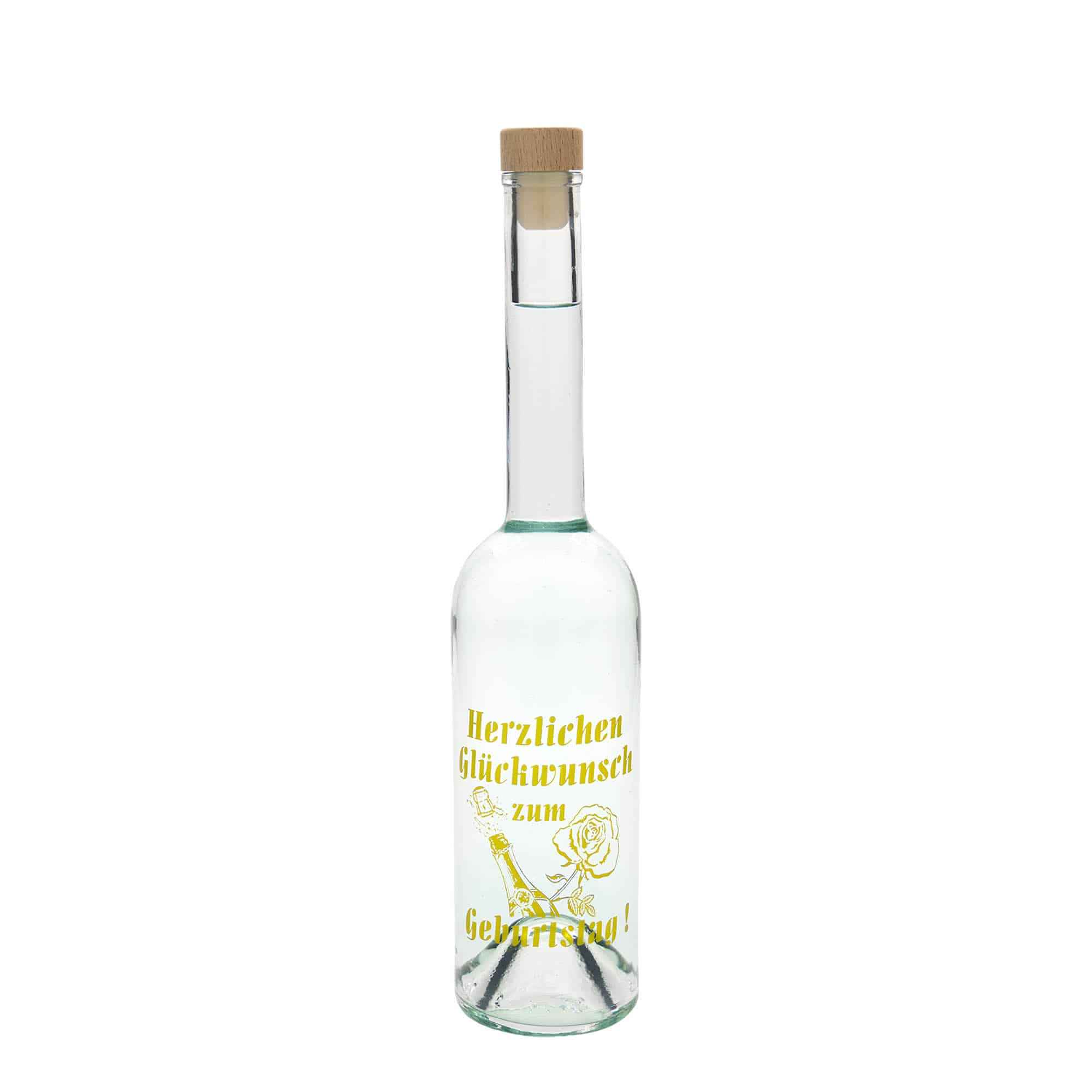 Botella de vidrio Maximo impresa 'Carnaval' de 500 ml, boca: corcho