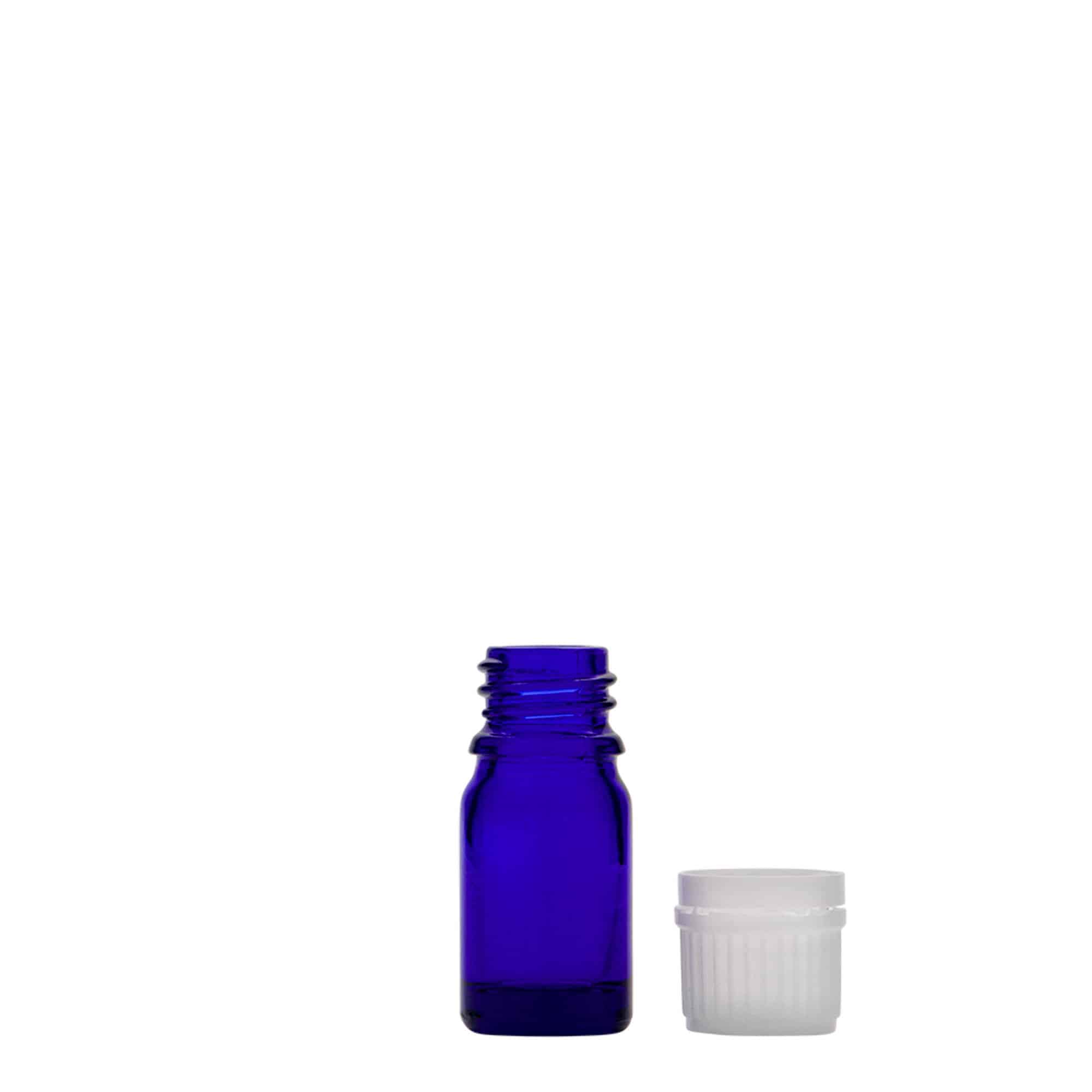 5 ml frasco de medicina, vidrio, azul real, boca: DIN 18